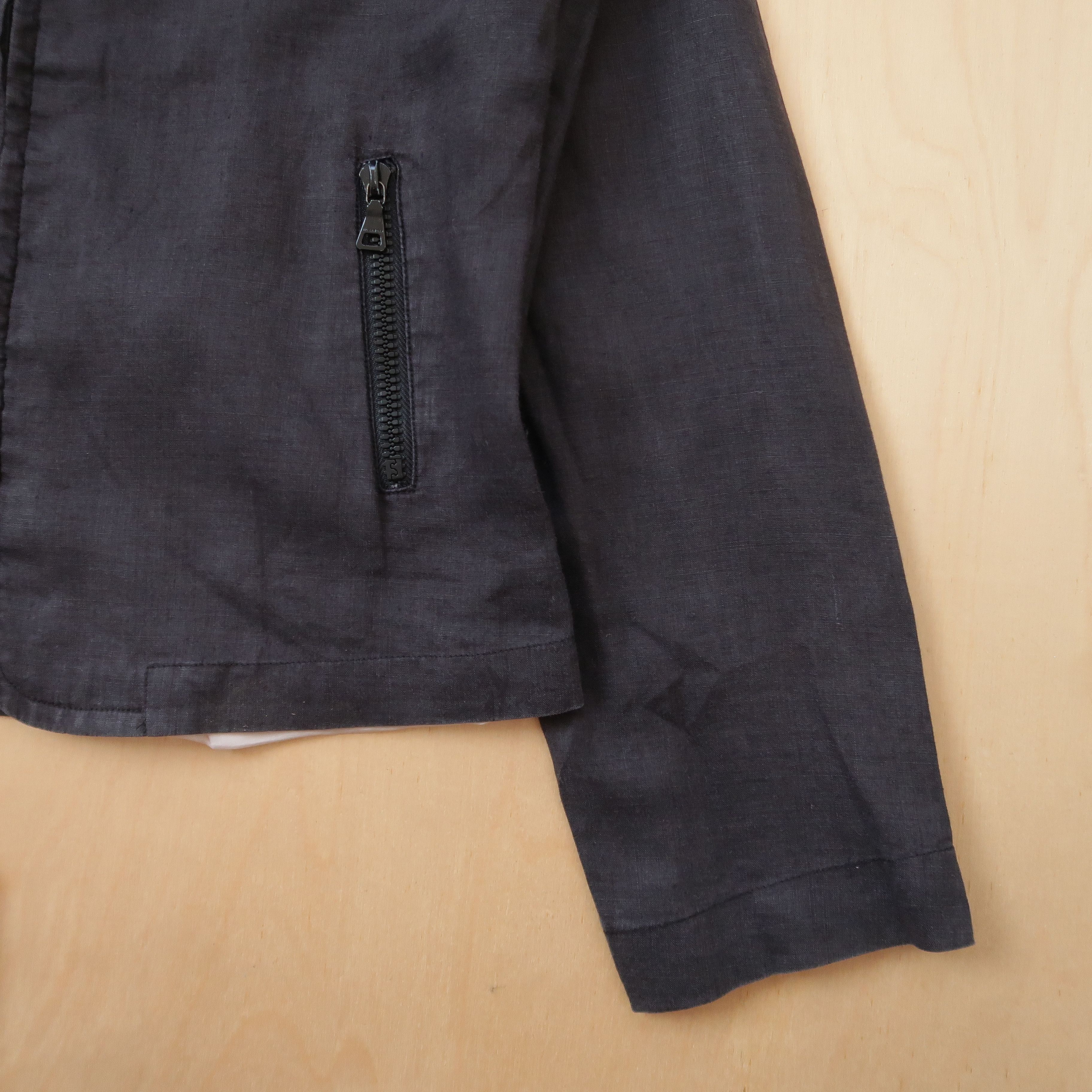 Jil Sander Jil Sander Faded Black Cropped Jacket Linen Size US S / EU 44-46 / 1 - 8 Thumbnail