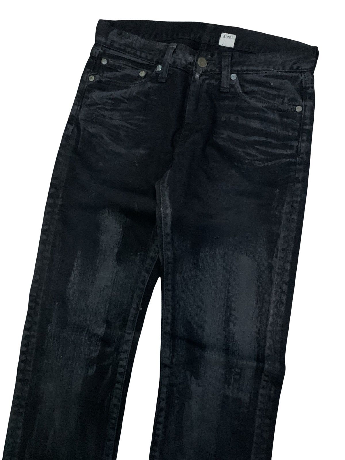 Le Grande Bleu (L.G.B.) 💥Archive Japanese Rivet Blue Splatter Wax Denim Size US 30 / EU 46 - 2 Thumbnail