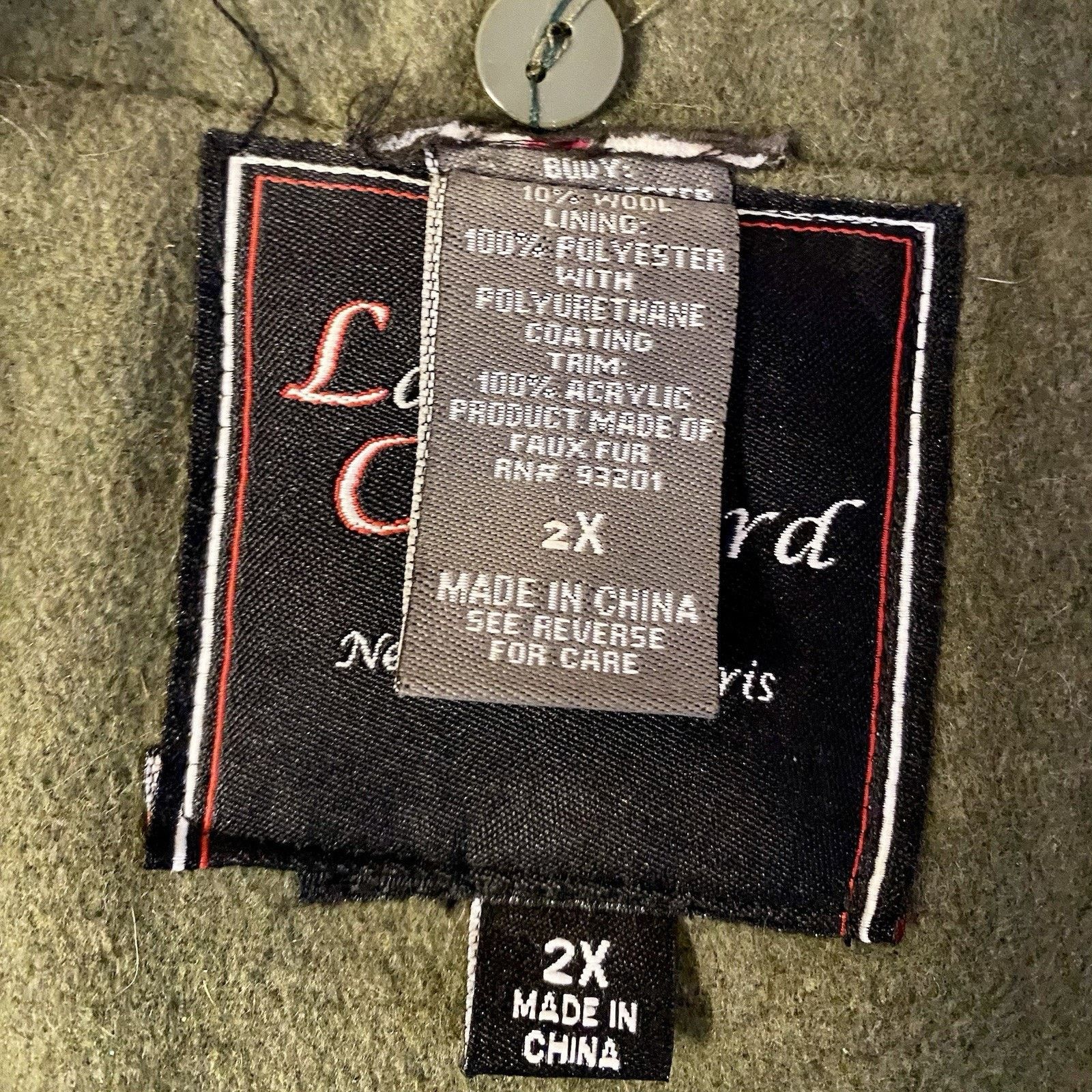 & Other Stories Coat Womens 2X Green Wool Peacoat Lane Crawford Fur Collar Size XXL / US 16-18 / IT 52-54 - 5 Thumbnail