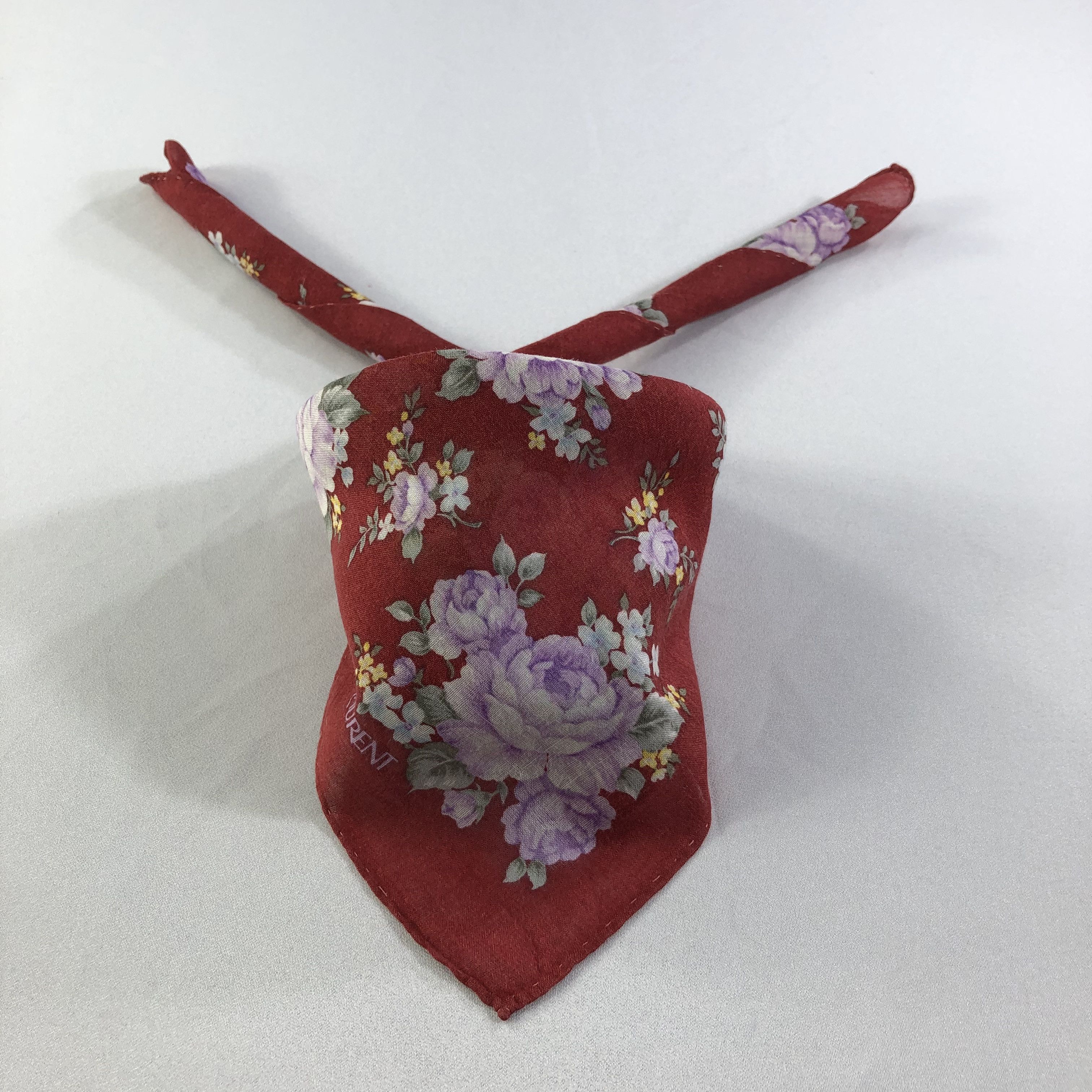 Vintage × Yves Saint Laurent YSL Hand Rolled Handkerchief Neckerchief Bandana H1738 Size ONE SIZE - 1 Thumbnail