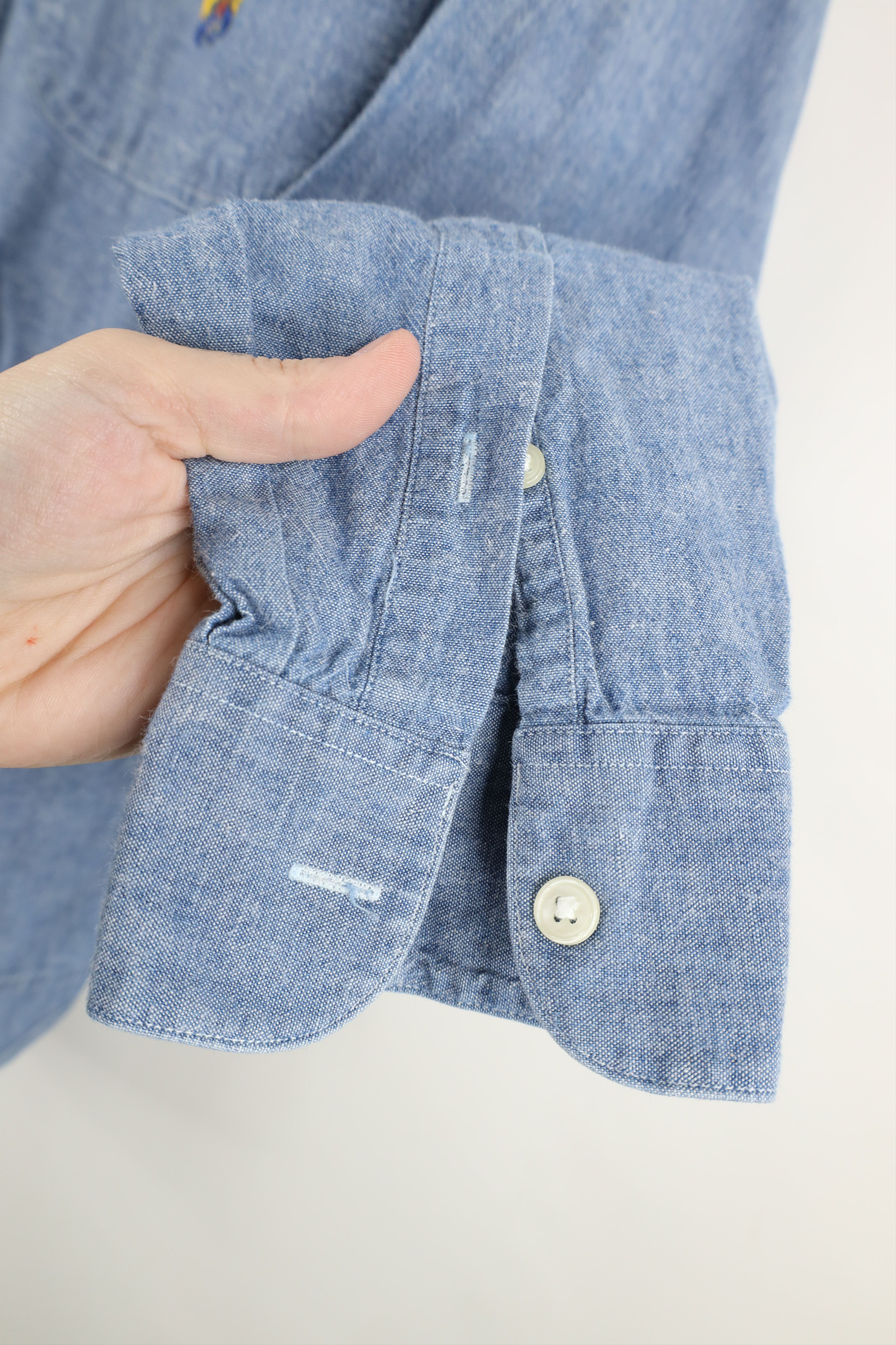 Izod Vtg 80s 90s Izod Crest Chambray Collared Button Down Shirt Size US M / EU 48-50 / 2 - 6 Thumbnail