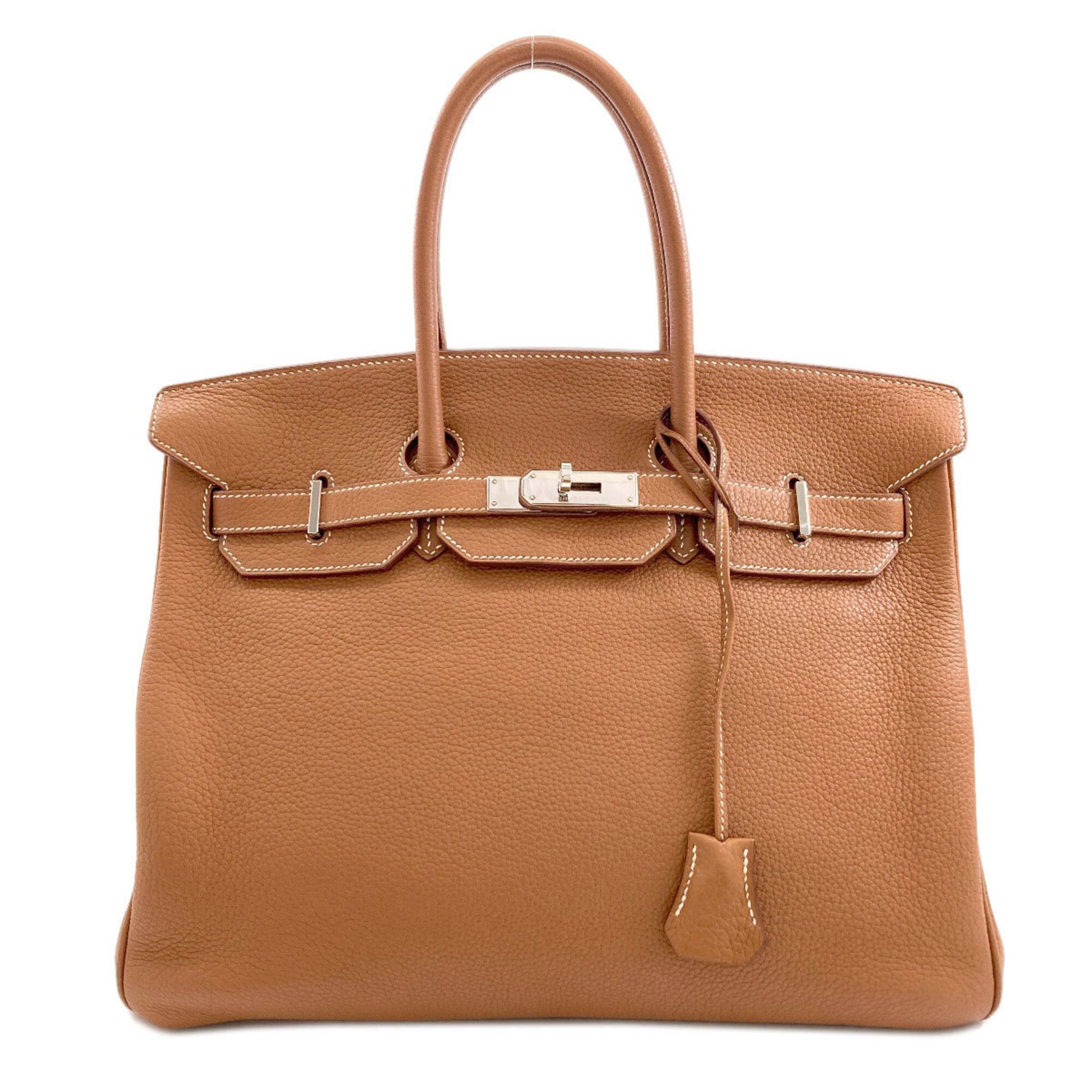 Hermes Hermes Birkin 35 Gold with Silver Hardware Handbag, Taurillon Leather, Women's HERMES Size ONE SIZE - 1 Thumbnail