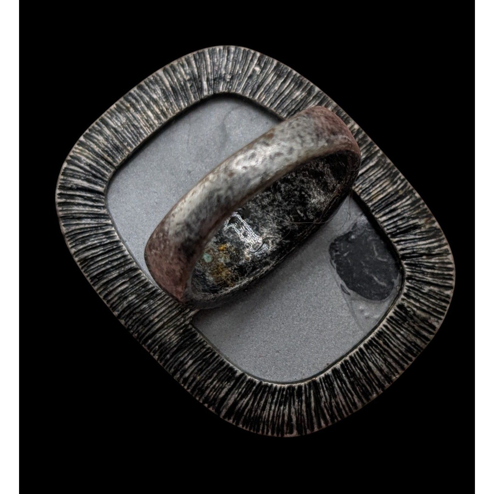 Other Vintage Tiger Stripe Statement Ring With Antiqued Silver-Ton Size ONE SIZE - 5 Thumbnail