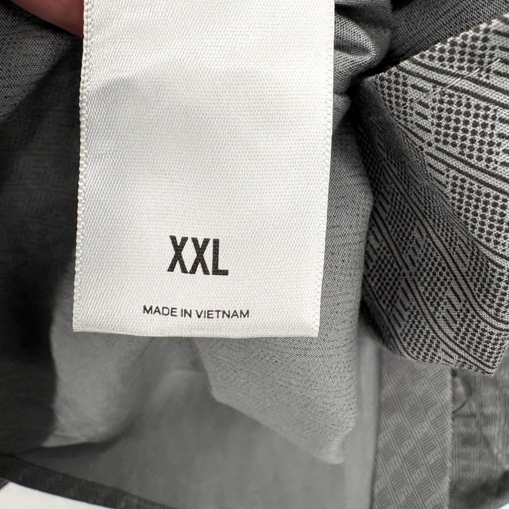 Express Express Shirt Mens 2XL Gray Geo Print Slim Fit Dress Shirt Size 48R - 6 Thumbnail