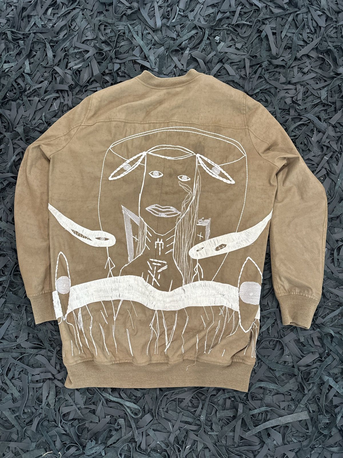 Rick Owens Rick Owens SS15 Faun Runway Messiah Embroided Long Bomber Size US XL / EU 56 / 4 - 3 Thumbnail