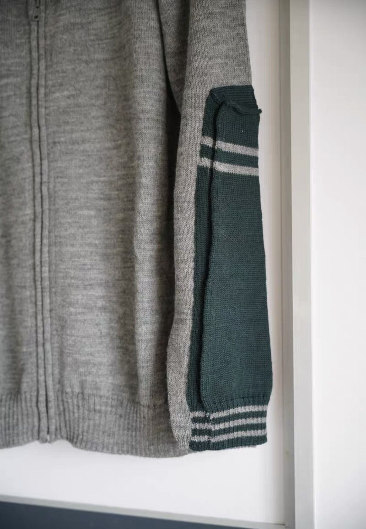 Yohji Yamamoto Yohji Yamamoto 06aw Green Sleeve Zip Knit Sweater K4 Size US L / EU 52-54 / 3 - 4 Thumbnail