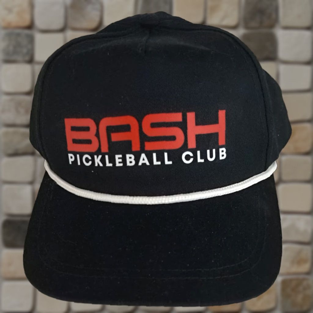Port Authority Bash Pickleball Club Port Authority Hat Black Adjustable Unisex Baseball Cap Cotton Sports Adjustable Mens/ Womens Size ONE SIZE - 1 Thumbnail