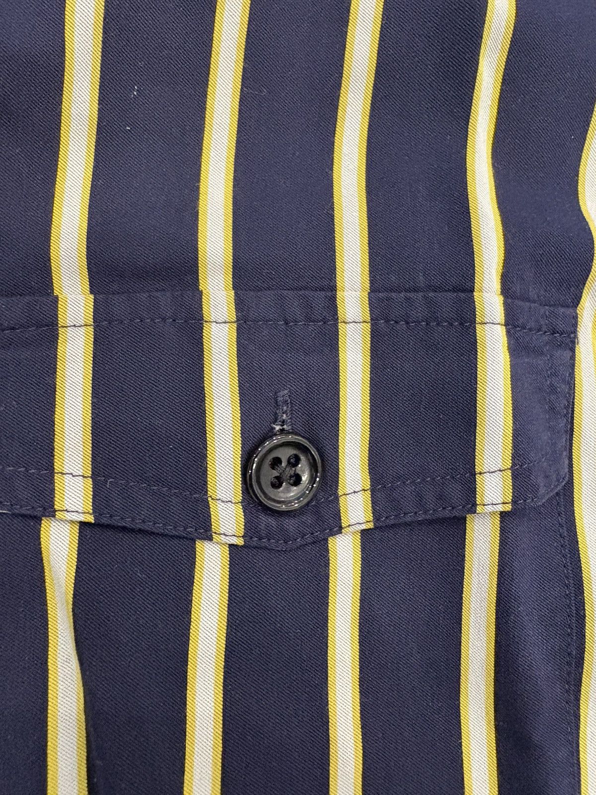 AMI Ami Paris Alexandre Mattiussi Blue Yellow Striped Shirt Size US L / EU 52-54 / 3 - 3 Thumbnail
