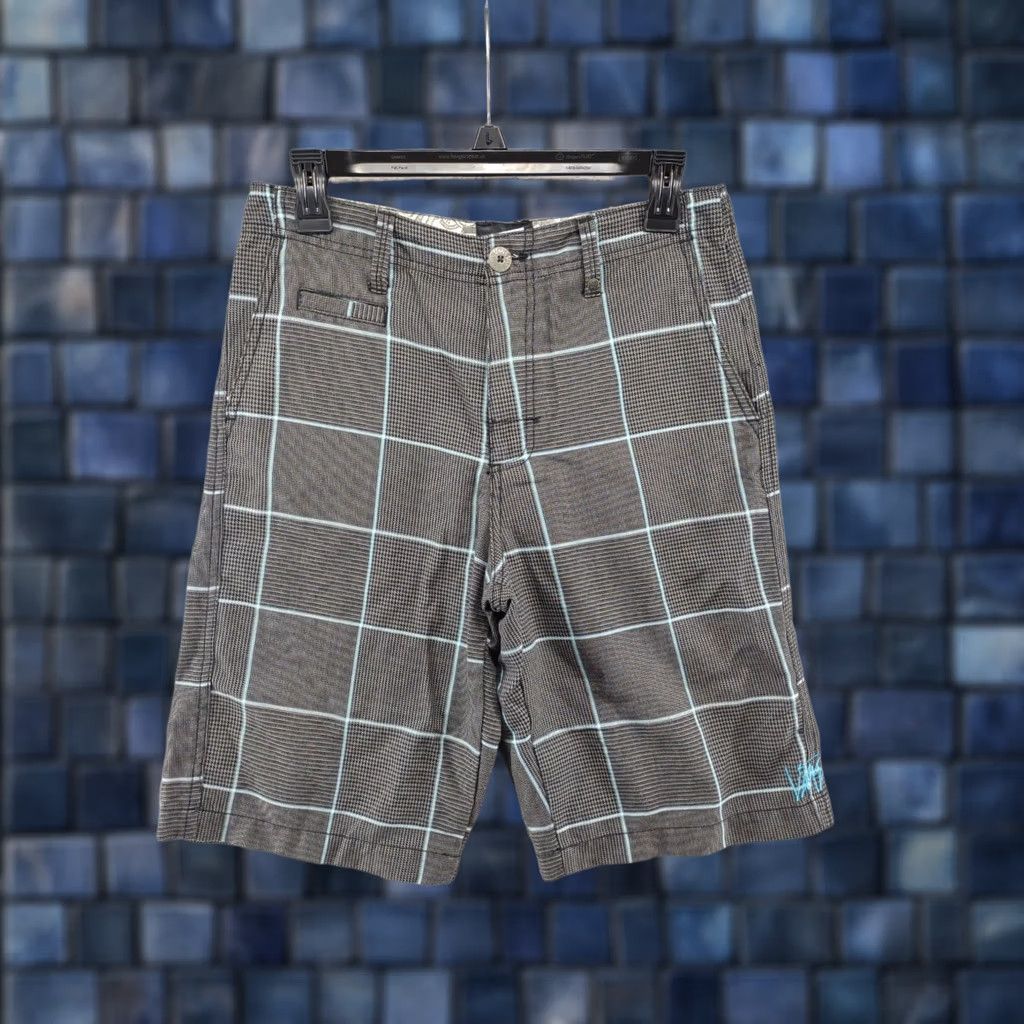 Vans Vans Mens Plaid Flat Front Chino Board Shorts 28 Black 90s Colorful Logo Belt Loops Pocket Zipper Front Flat Front Womens Mens Boys Girls Size US 28 / EU 44 - 1 Thumbnail