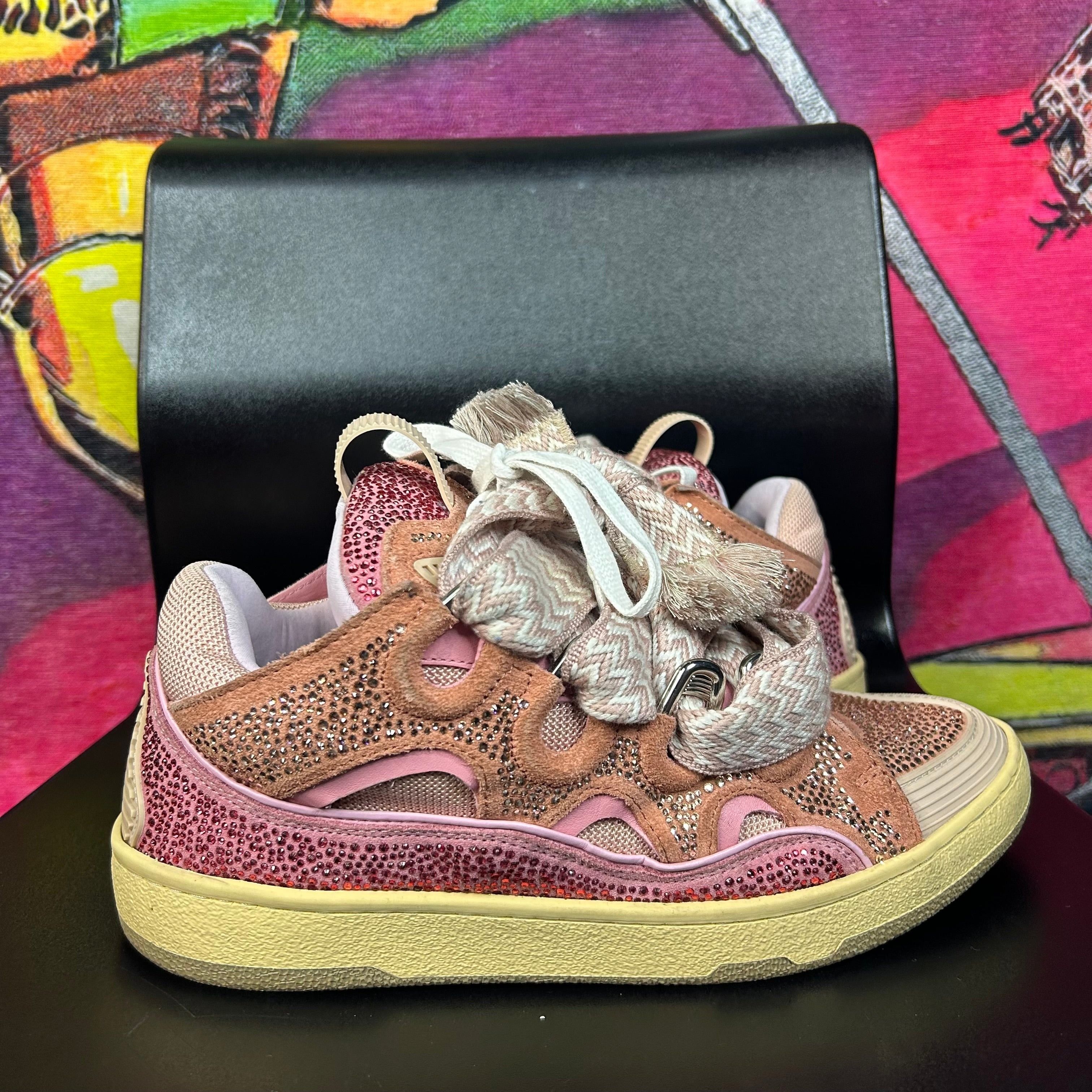 Lanvin Lanvin Curb Sneakers Crystal Embellished Pink Size 41 / 8 Size US 8 / EU 41 - 3 Thumbnail