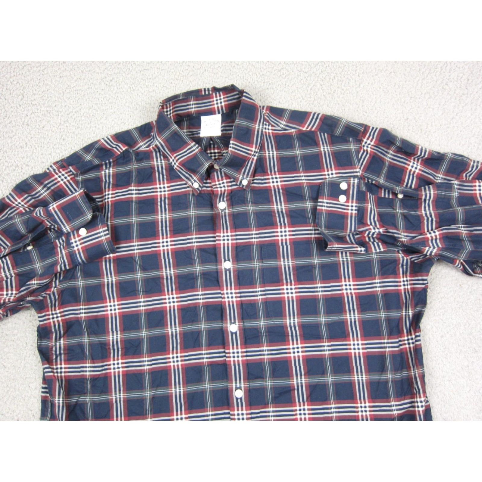 Brooks Brothers Brooks Brothers Shirt XL Adult Blue Check Supima Cotton Stretch Button-Up Long Sleeve Collared Non-Iron Regular Mens Size US XL / EU 56 / 4 - 2 Thumbnail