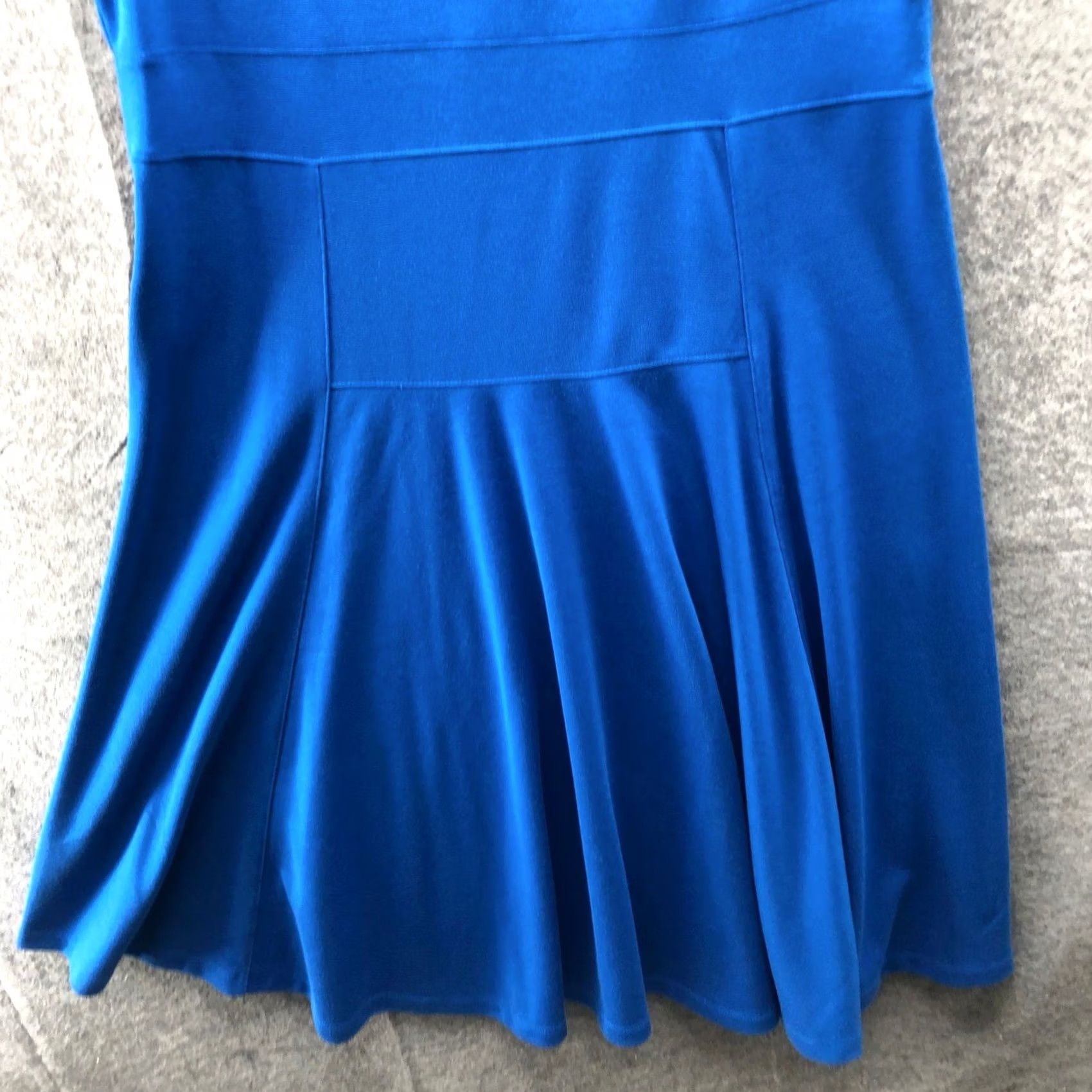 Lands' End Lands' End Sleeveless Dress L Royal Blue Fit & Flare Knee Knit Cap Sleeve Women Size L / US 10 / IT 46 - 7 Thumbnail
