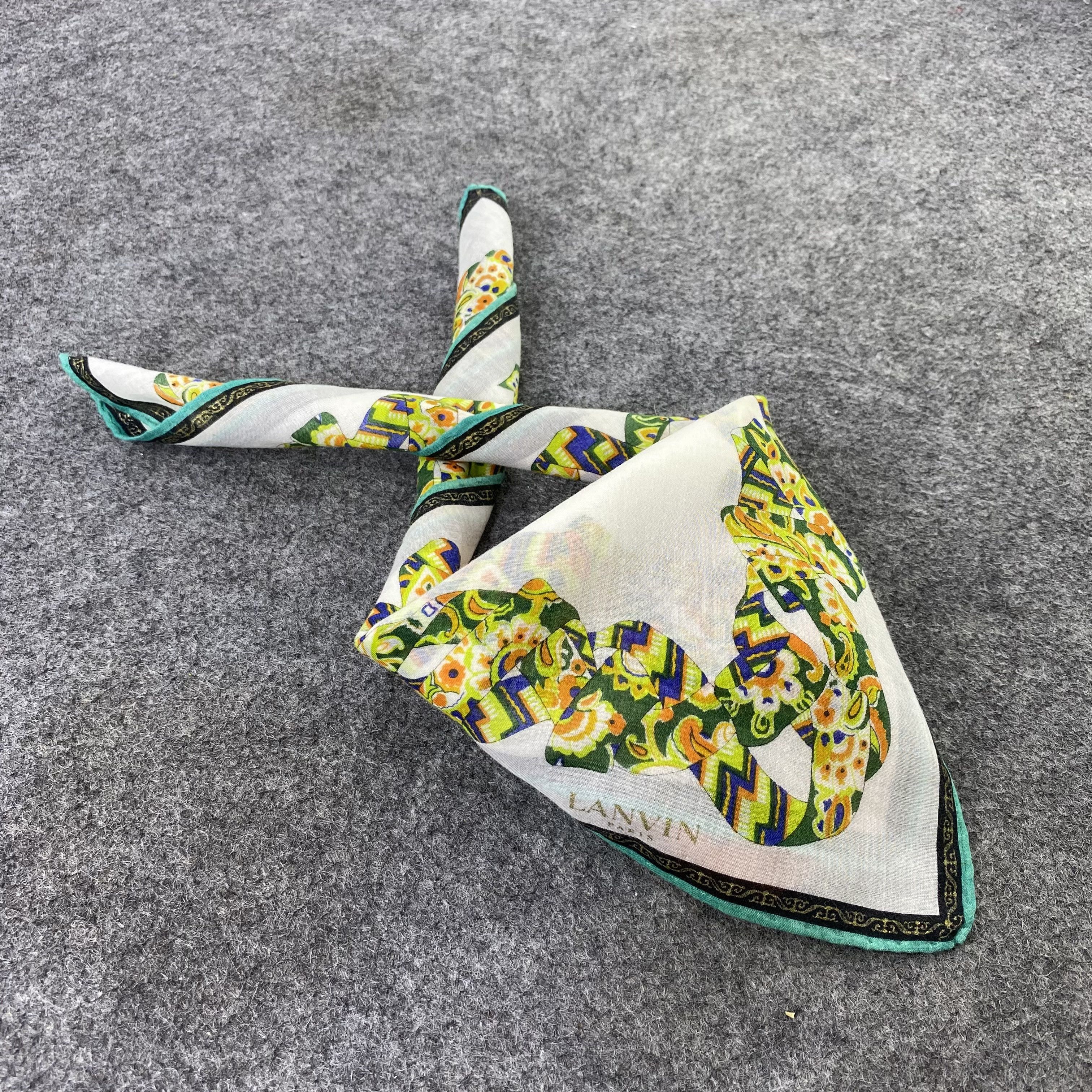 Lanvin × Vintage Lanvin Handkerchief / Bandana / Neckerchief / Headscarf-B689 Size ONE SIZE - 1 Thumbnail