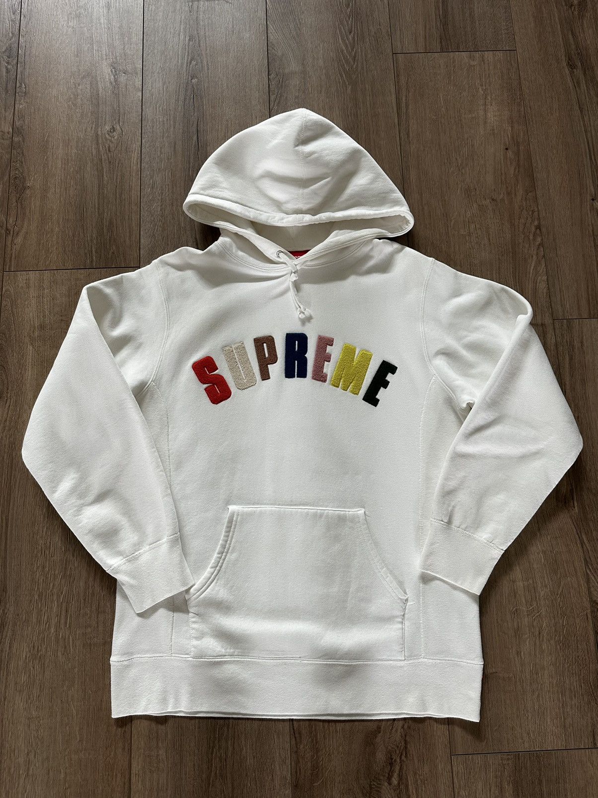 Supreme Supreme Chenille Arc Logo Hooded Sweatshirt | Grailed