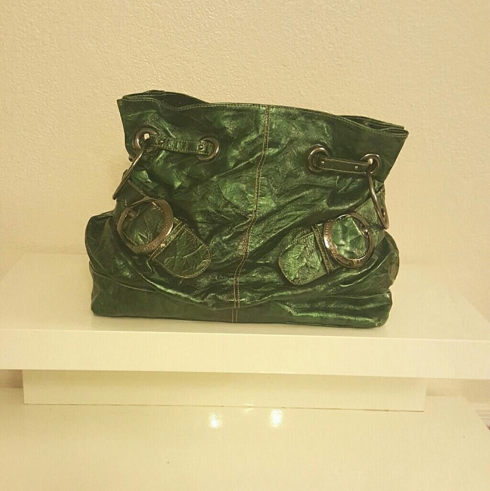 Designer Glossy Green KVZ Slouch Tote Size ONE SIZE - 4 Thumbnail