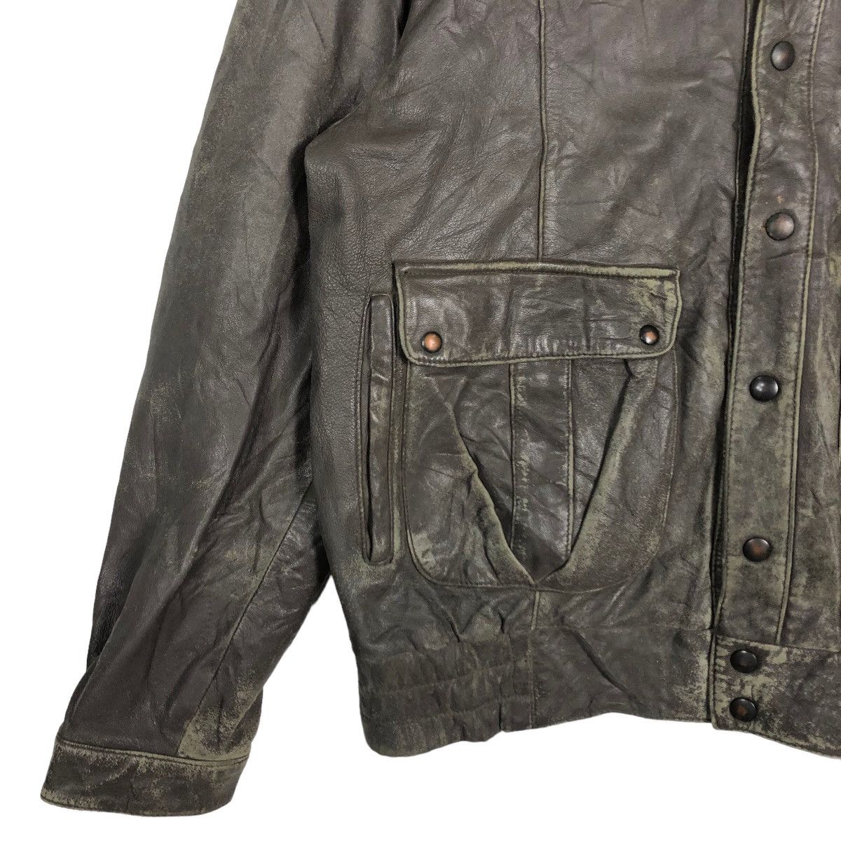 Genuine Leather 🔥90’s Genuine Leather Biker Jacket Bomber Granvalta Japan Size US M / EU 48-50 / 2 - 3 Thumbnail