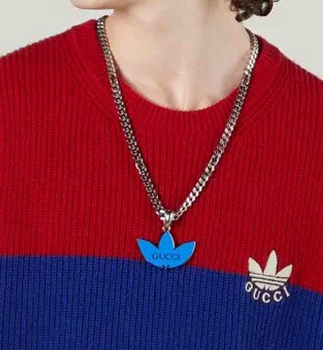 Gucci Enamel Gourmette Trefoil Small Pendant Necklace Size ONE SIZE - 9 Thumbnail