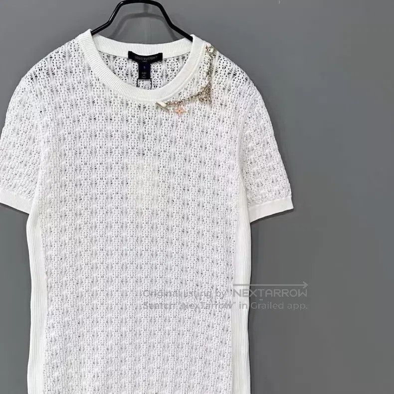 Louis Vuitton Louis Vuitton SS24 Logo chain lace knit short sleeves Size S / US 4 / IT 40 - 3 Thumbnail