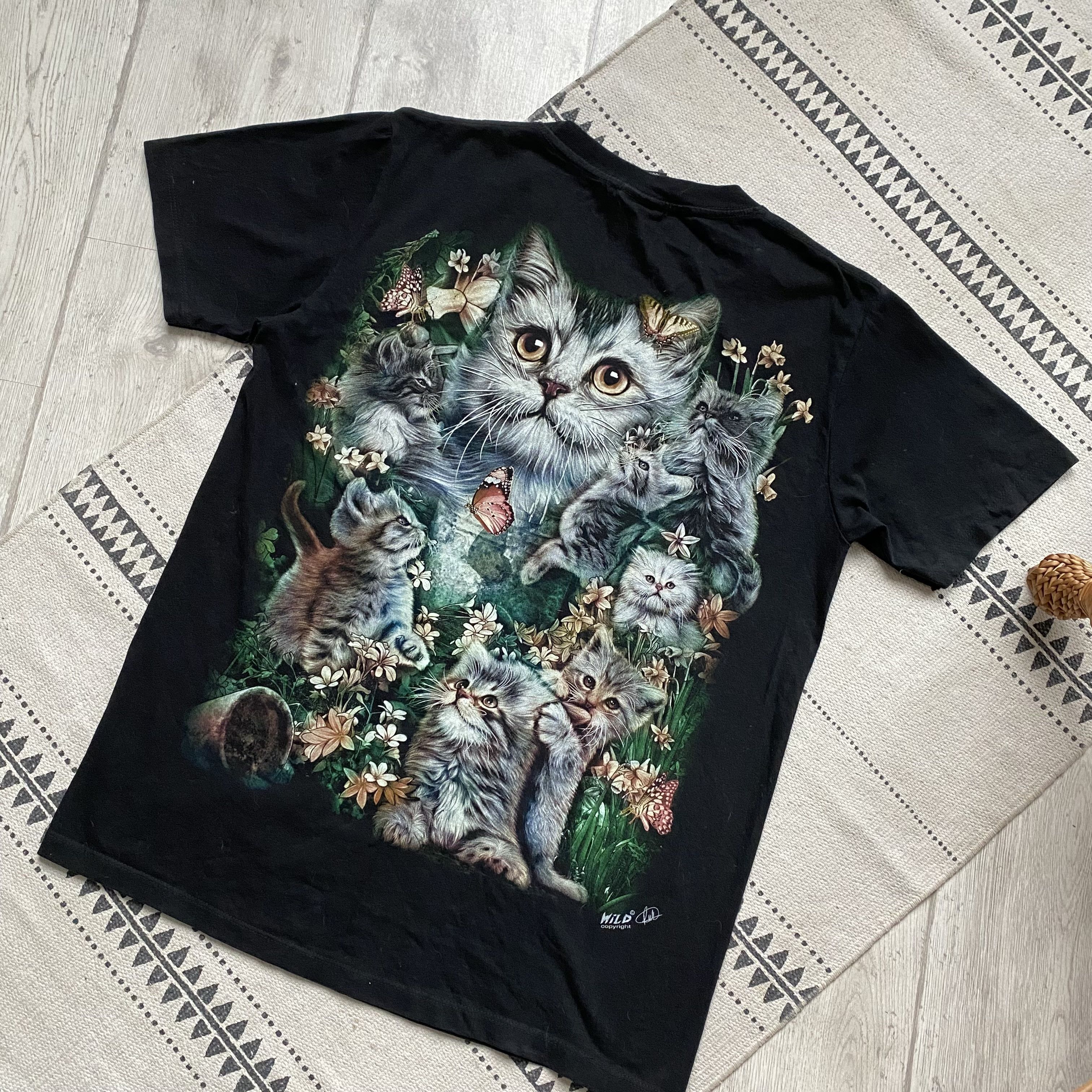 The Mountain 🐈 Y2K Vintage 2000s Animal Funny Cats tee Wild Size US M / EU 48-50 / 2 - 6 Thumbnail