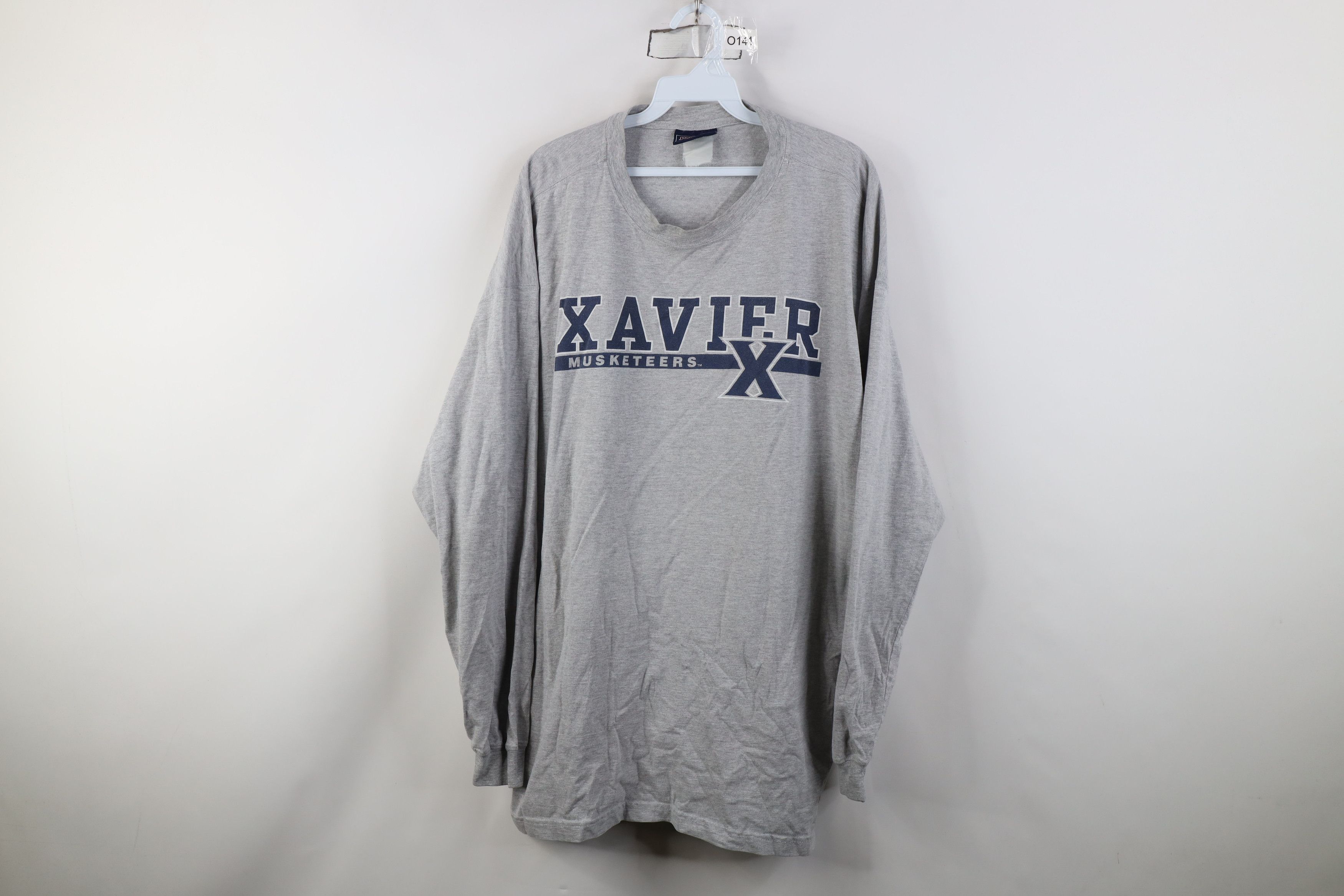 Vintage Vintage 90s Xavier University Long Sleeve T-Shirt Gray Size US XXL / EU 58 / 5 - 1 Thumbnail