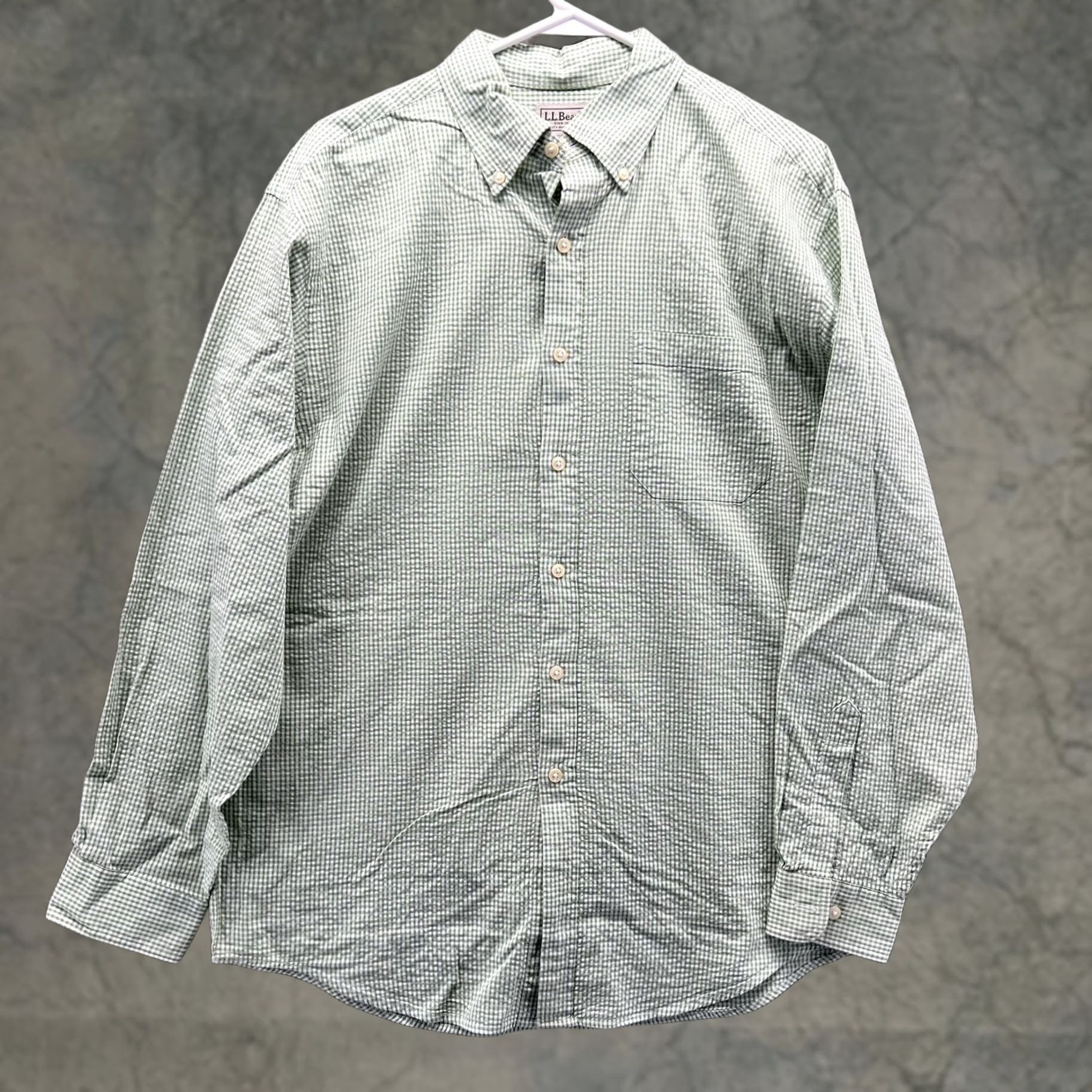 Vintage L.L. Bean Shirt Mens Medium Green Check Long Sleeve Button Front Casual Woven Size US M / EU 48-50 / 2 - 1 Thumbnail
