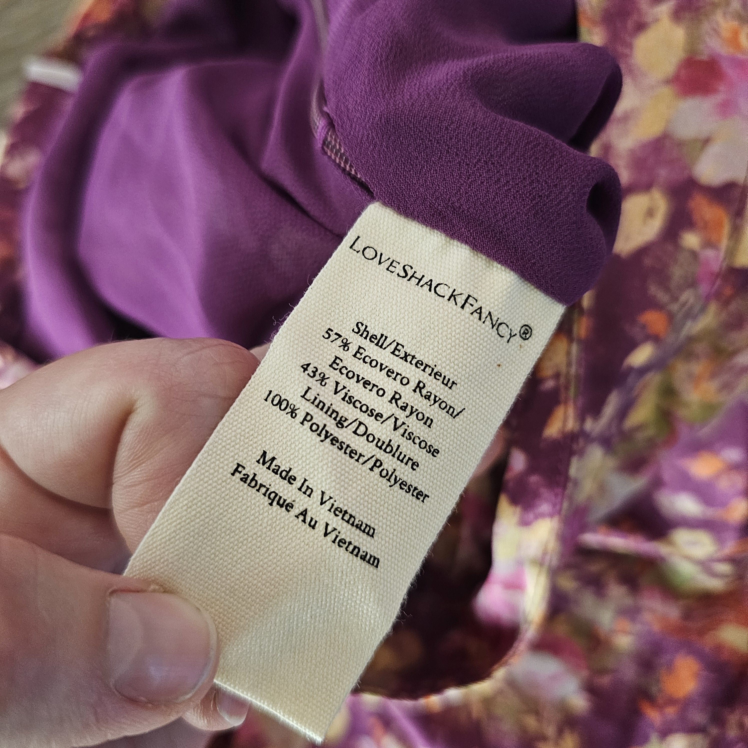 LoveShackFancy Love Shack Fancy Purple Floral Ruffle Bubble Mini Skirt Size 27" / US 4 / IT 40 - 4 Thumbnail