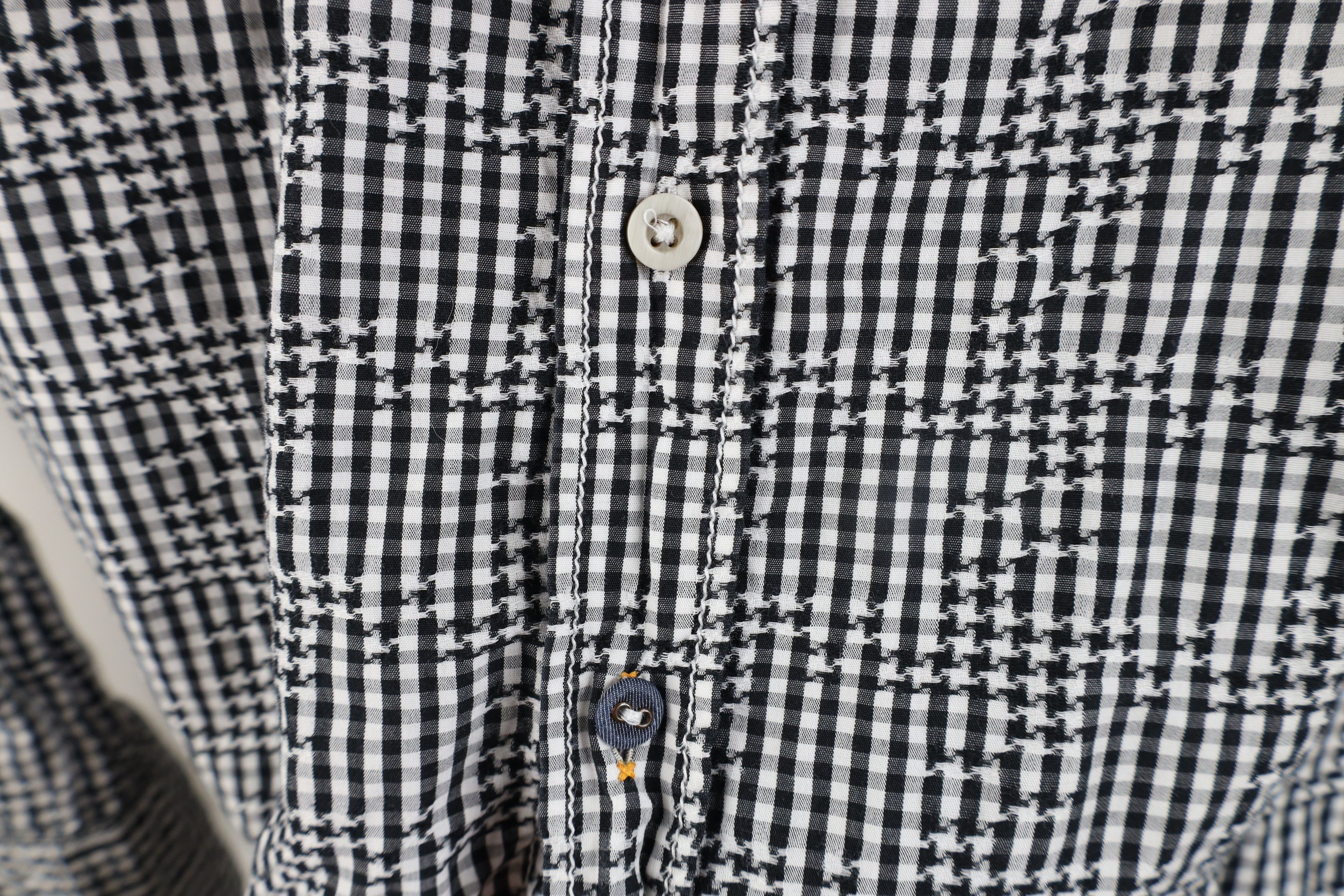 Hugo Boss × Vintage Hugo Boss Houndstooth Checkered Collared Button Shirt Black Size US S / EU 44-46 / 1 - 4 Thumbnail