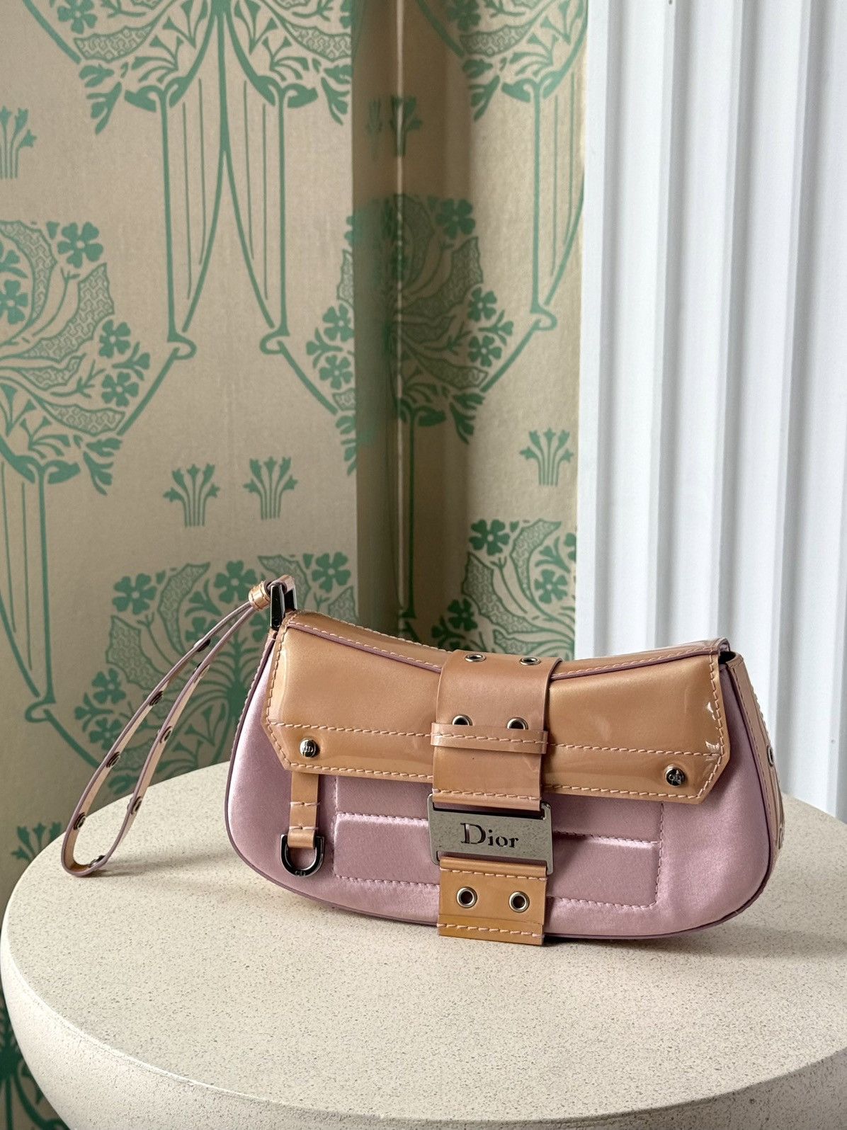 Dior 2002 Dior Street Chic Mini Columbus Pink Satin Clutch Bag Size ONE SIZE - 2 Thumbnail