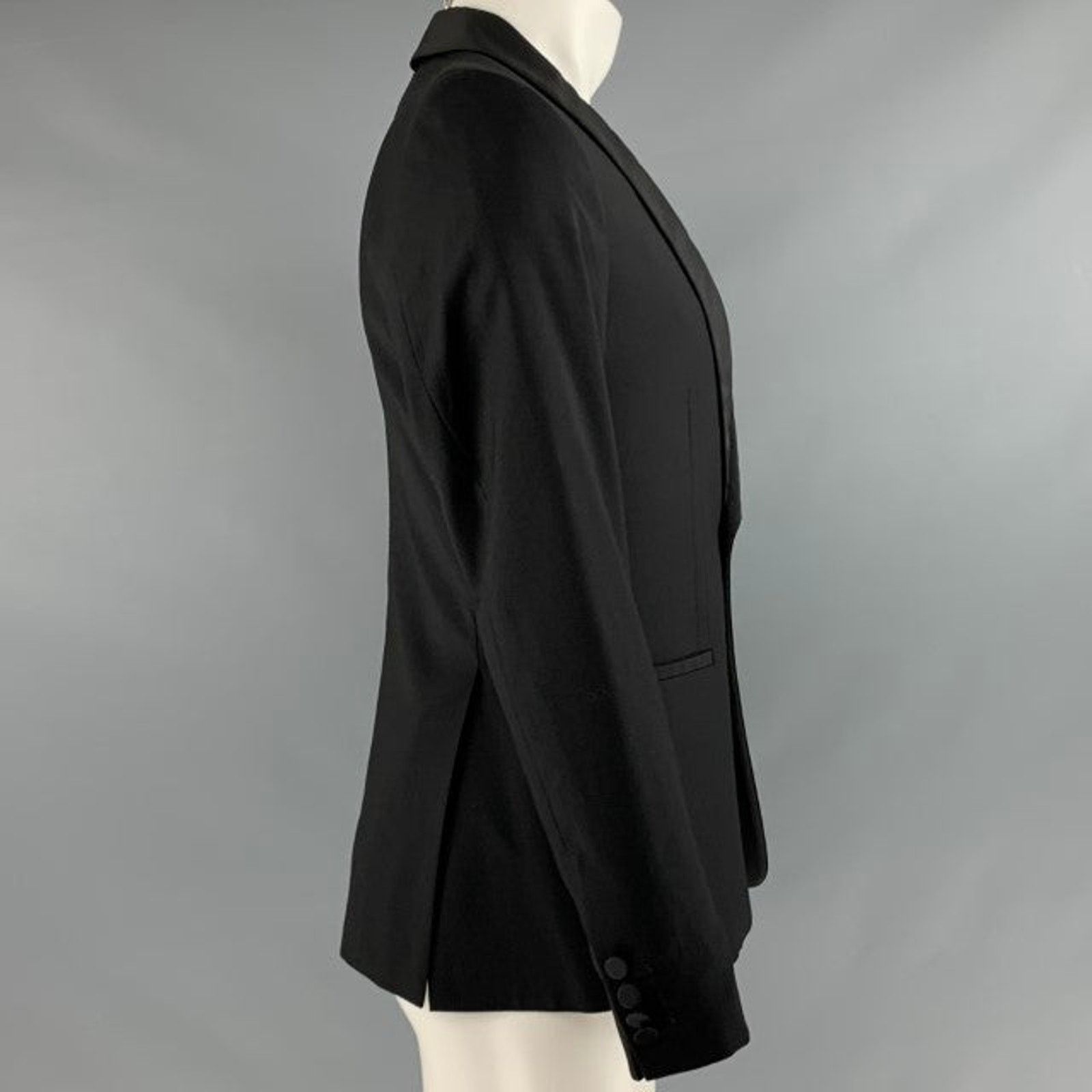 Lindberg J. LINDEBERG Size 38 Black Wool Shawl Collar Coat Size US S / EU 44-46 / 1 - 2 Thumbnail