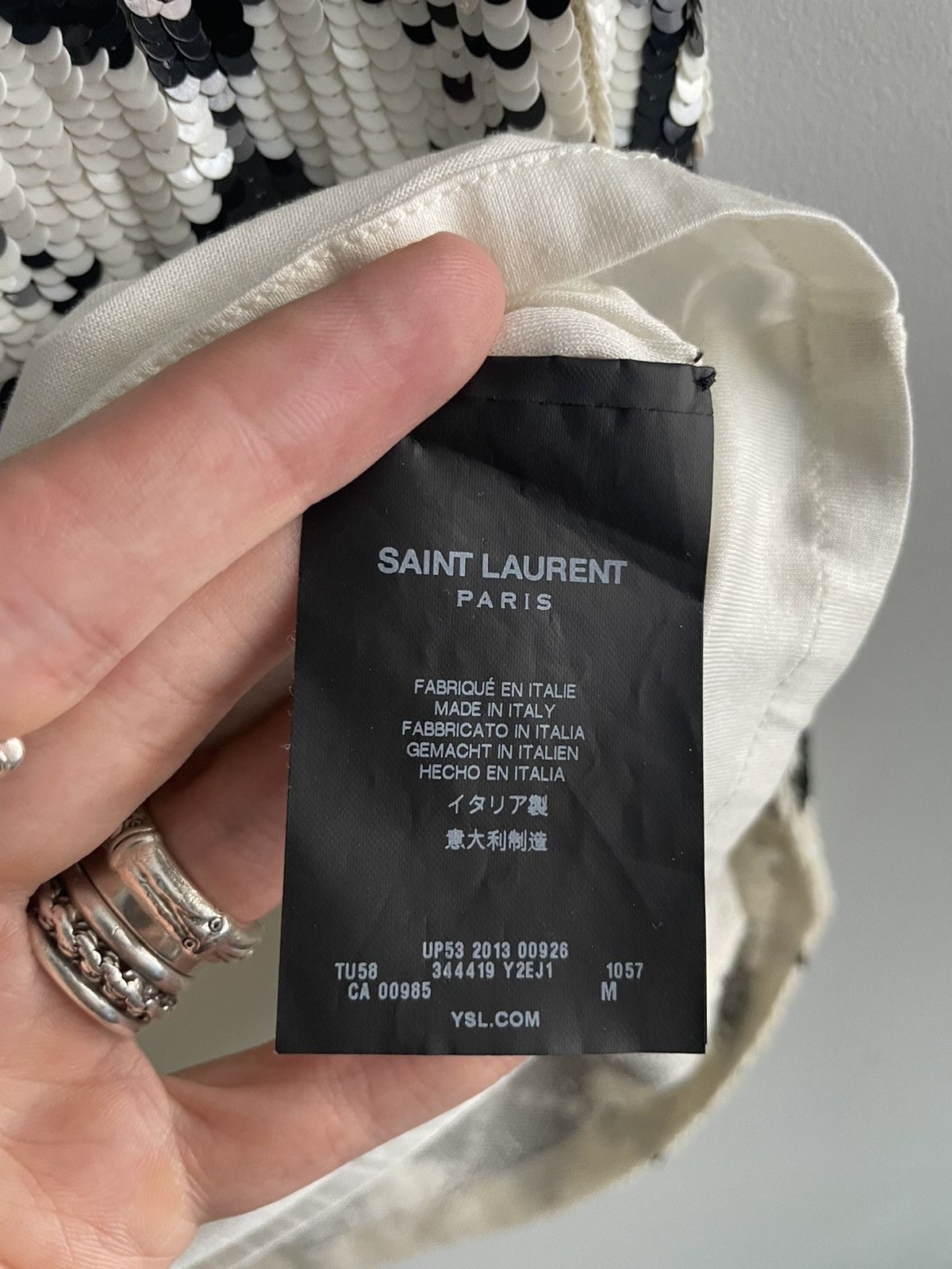 Hedi Slimane × Saint Laurent Paris SS14 Sequin Argyle Tank Size US M / EU 48-50 / 2 - 5 Thumbnail