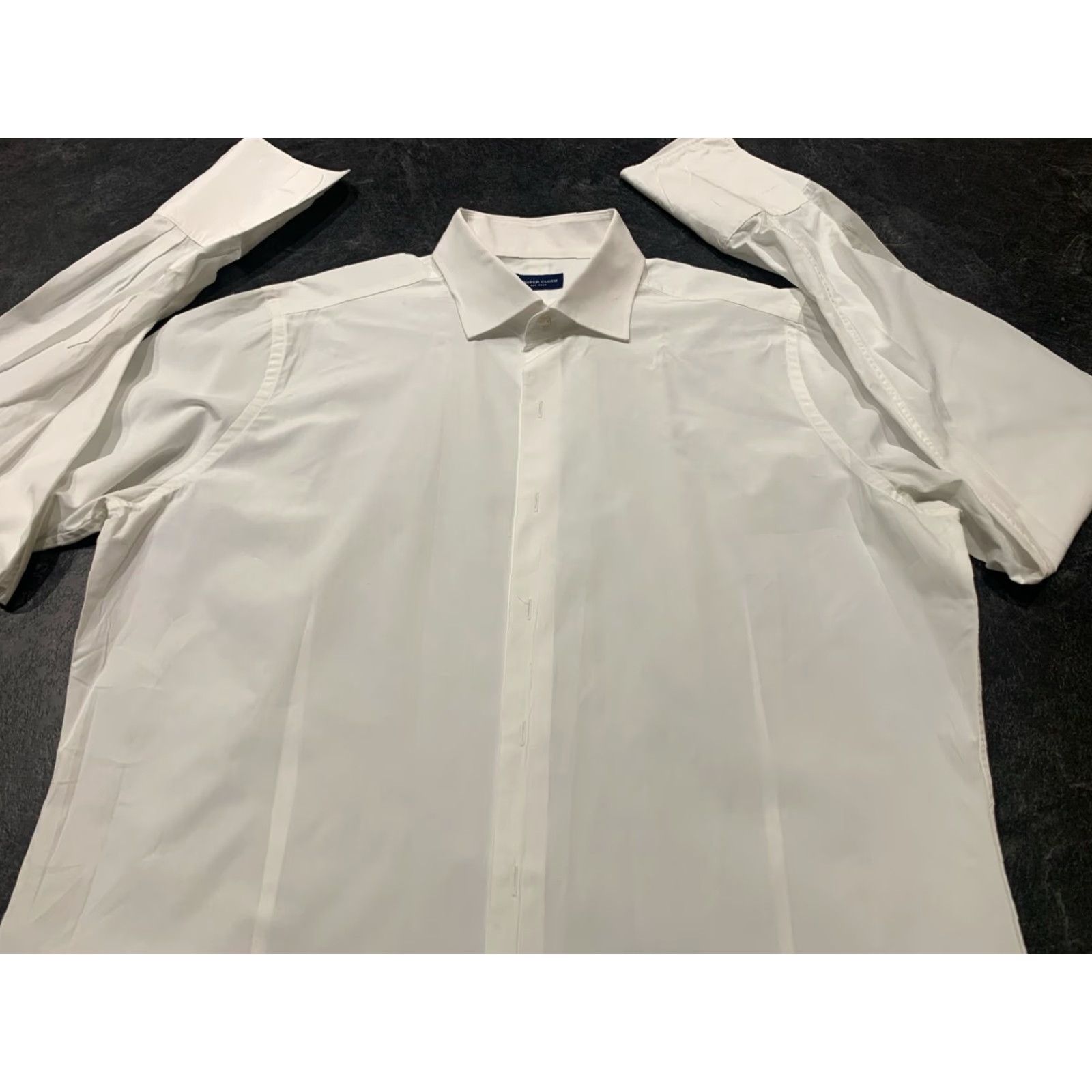 Vintage VINTAGE Proper Cloth Tuxedo Shirt White Formal French Cuffs Adult Size 18 Dress Shirt Size 48R - 2 Thumbnail