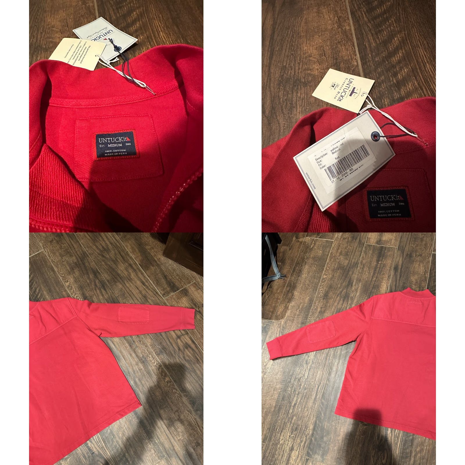 UNTUCKit NWT UNTUCKit Quarter Zip Pullover Mens Size Medium Red Sweater Size US M / EU 48-50 / 2 - 8 Thumbnail