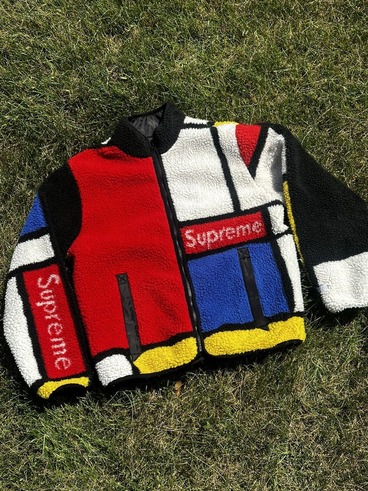 image of Supreme Colorblocked Reversible Jacket in Black, Men's (Size Small)