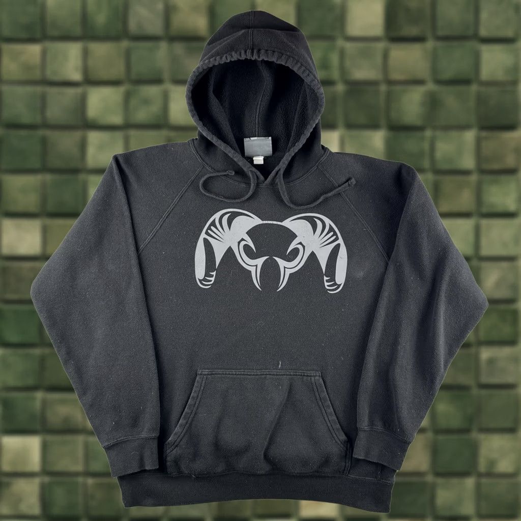 Logo 7 KUIU Hoodie Black Ram Logo Graphic Print Pullover Outdoor Performance Size L Men Regular Hooded Pockets Front Kangaroo Logo Size US L / EU 52-54 / 3 - 1 Thumbnail