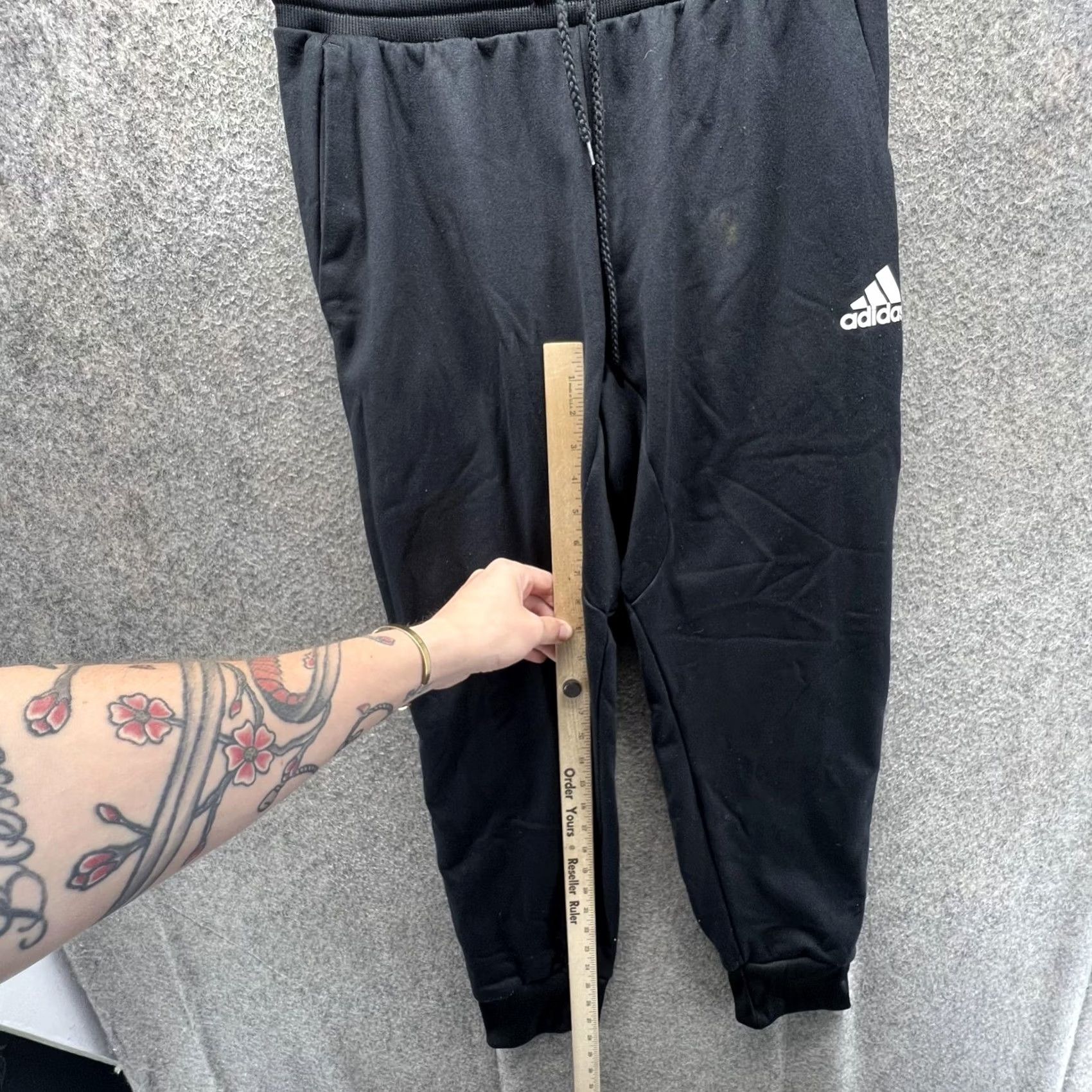 Adidas Adidas Jogger Pants Mens M Black AEROREADY Knit Elastic Waist Athletic Size US 31 - 4 Thumbnail