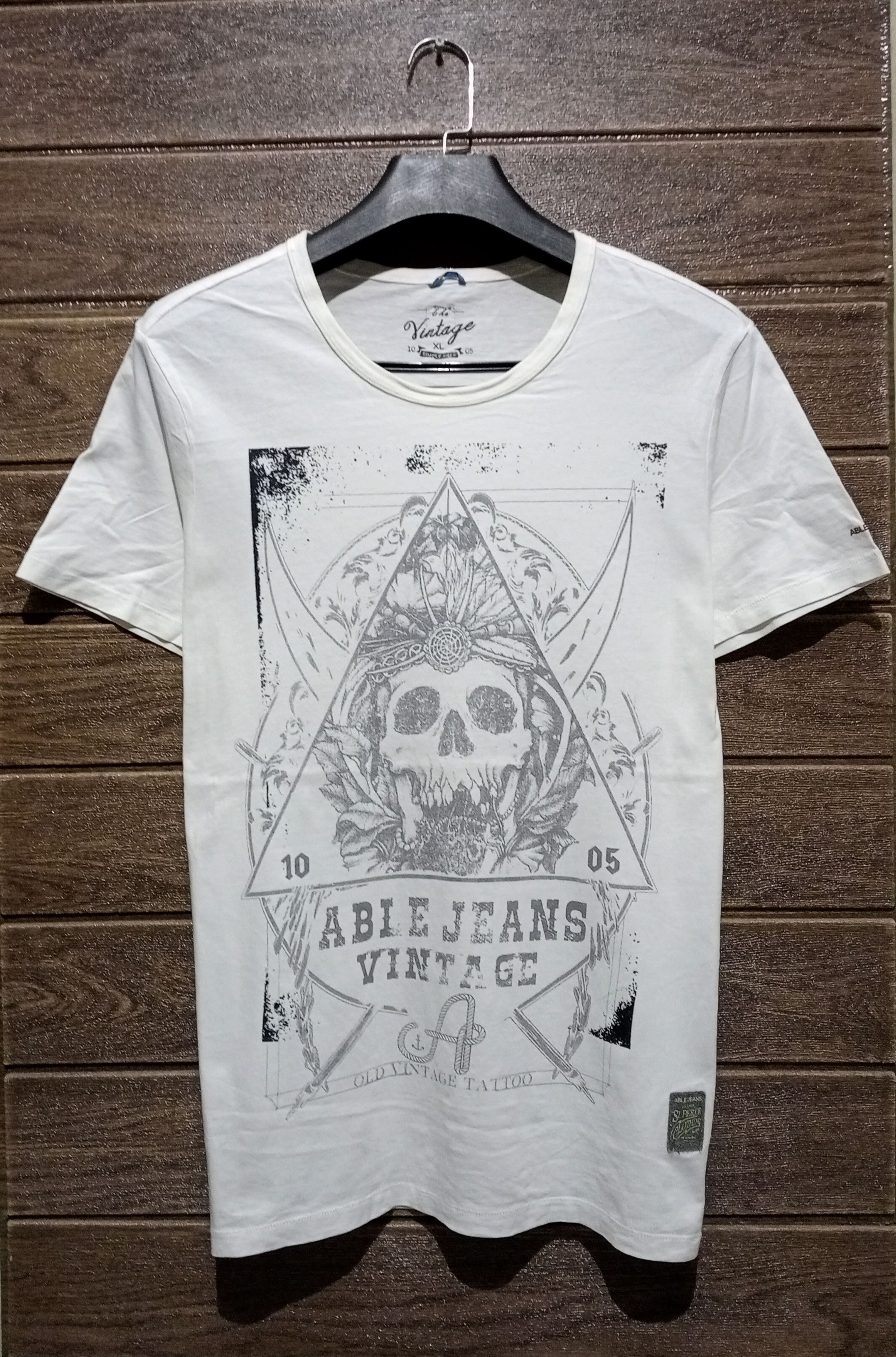 Vintage The Vintage Single Stitch Able Jeans Skull Tee Size US XL / EU 56 / 4 - 1 Thumbnail