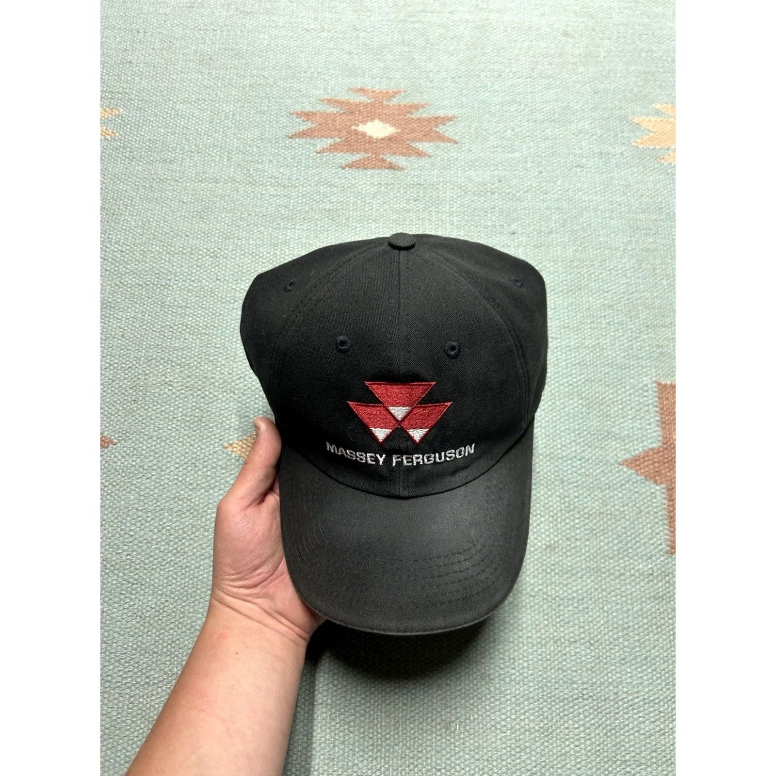 Vintage VINTAGE Massey Ferguson Heindl Implement tractor farm hat cap strapback black Size ONE SIZE - 3 Thumbnail