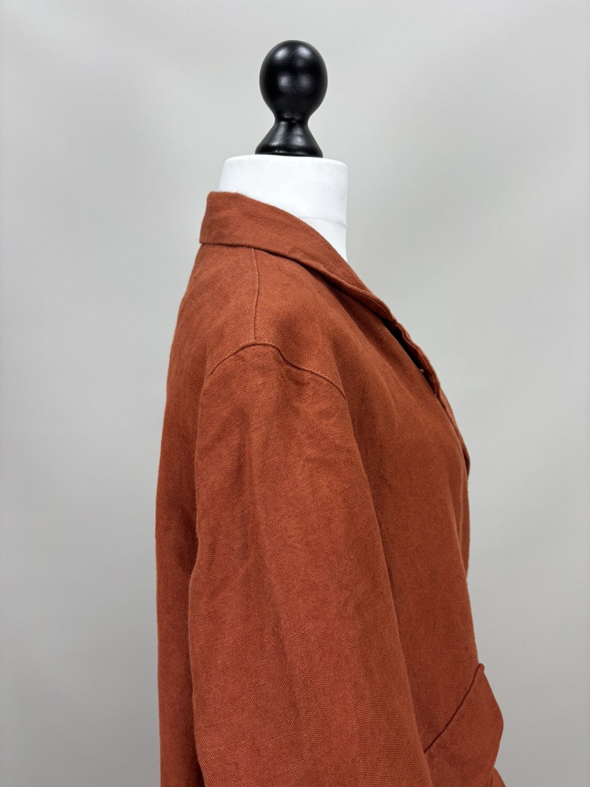 Other Womens linen coat Son de Flor Size XL/XXL Color Orange/Brown Size XL / US 12-14 / IT 48-50 - 6 Thumbnail