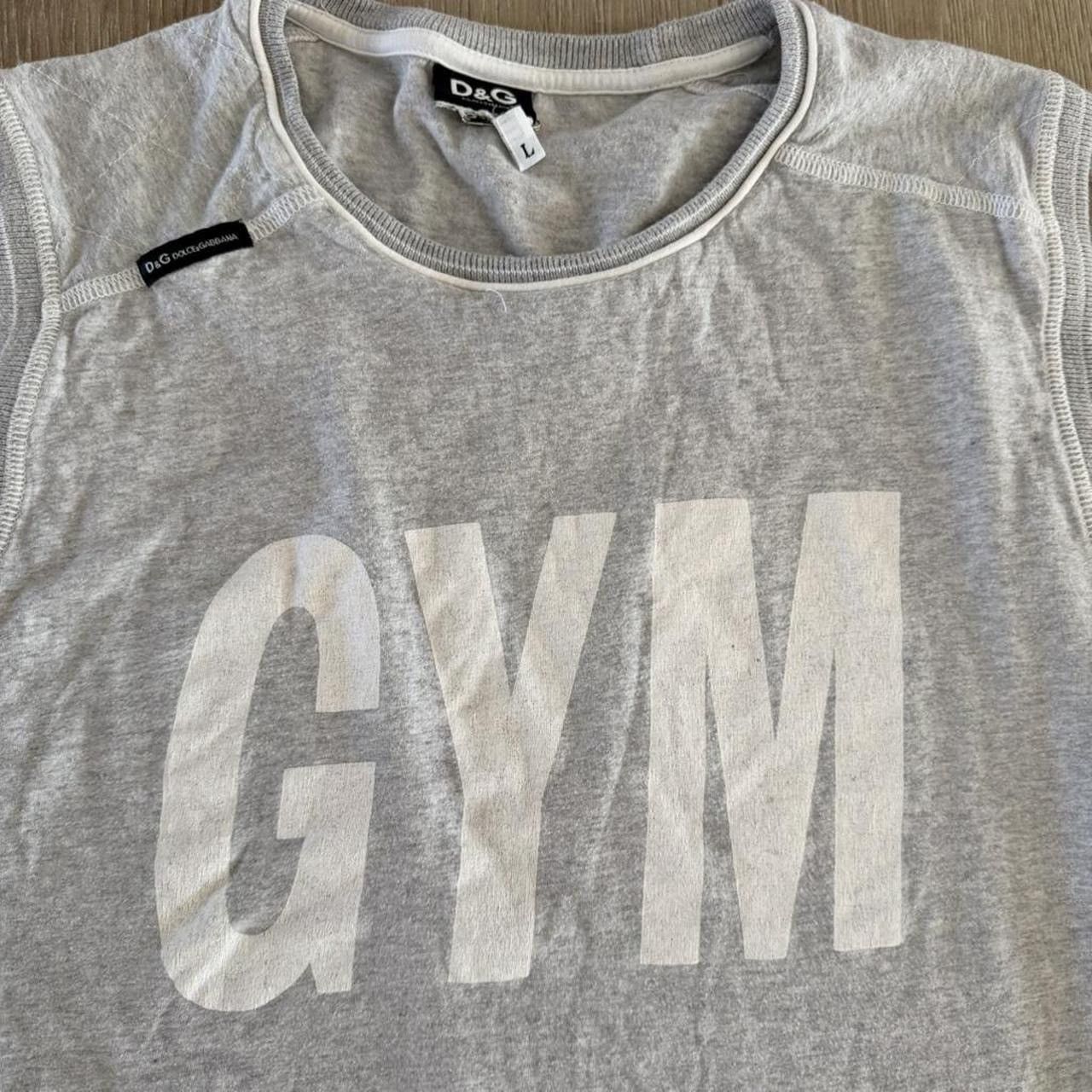 Dolce & Gabbana D&G Dolce & Gabbana Gym Print Tank Top Grey 2005 Size US L / EU 52-54 / 3 - 3 Thumbnail