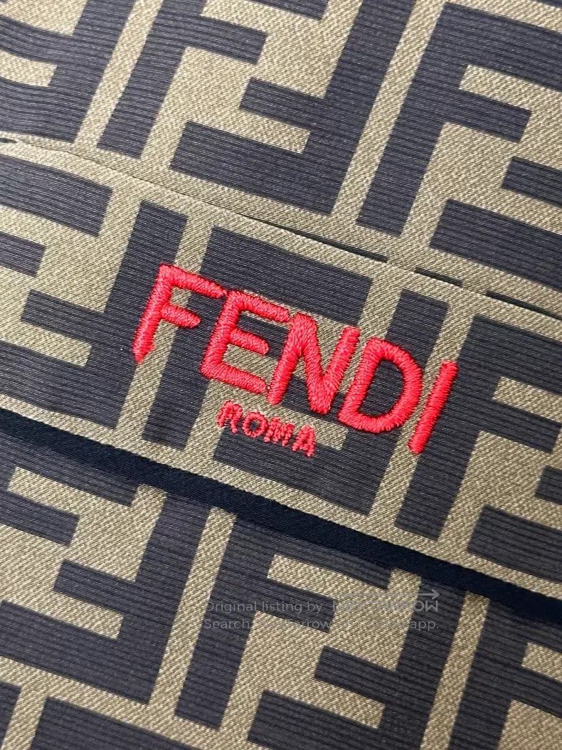 Fendi Fendi Brown Monogram Printed Logo Mulberry Silk Shirt Size S / US 4 / IT 40 - 5 Thumbnail