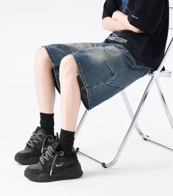 VIBE Street Hip Hop Vintage Loose Fit Denim Shorts Size US 32 / EU 48 - 5 Thumbnail