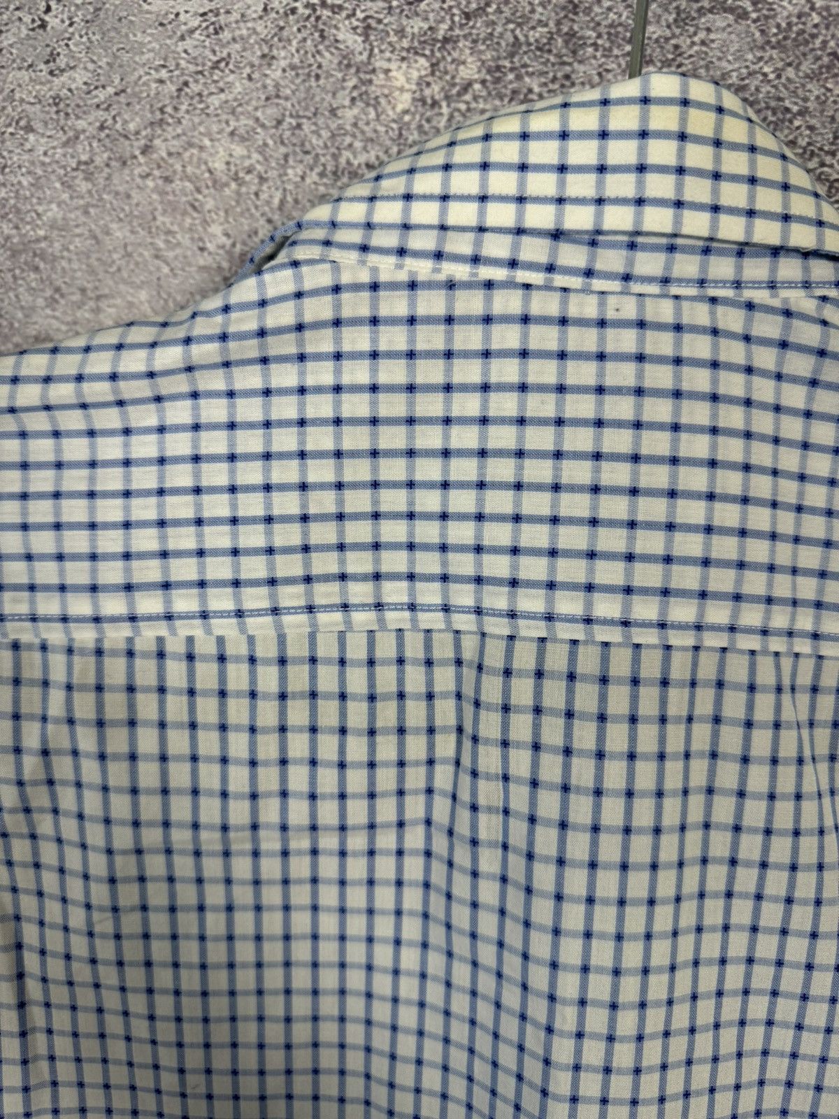 Vintage × Yves Saint Laurent Yves Saint Laurent YSL Check Shirt White Blue Small Size US S / EU 44-46 / 1 - 11 Thumbnail
