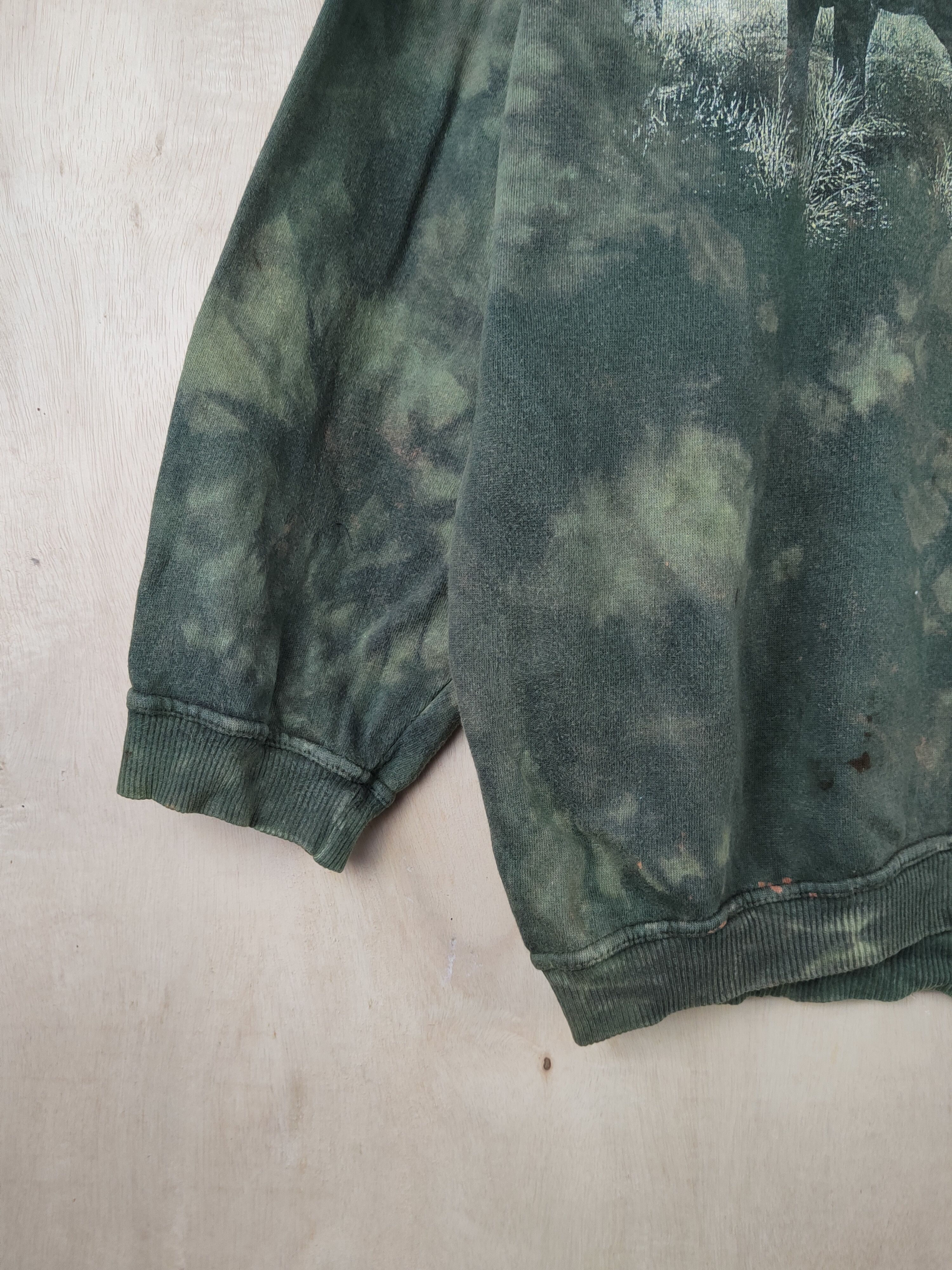 Japanese Brand Army Green Elephant acid wash vintage Sweatshirts #S2494 Size US L / EU 52-54 / 3 - 5 Thumbnail