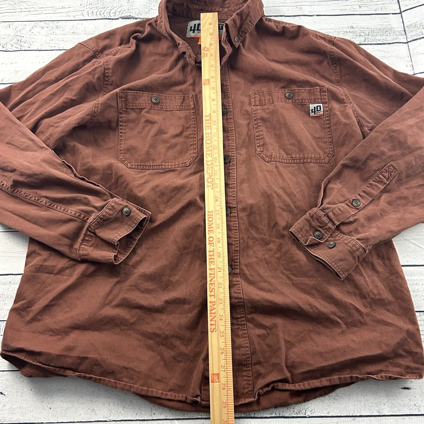 CO Duluth 40 Grit Long Sleeve Button-Up Shirt 2XL Men's Brown Rust Size US XXL / EU 58 / 5 - 4 Thumbnail