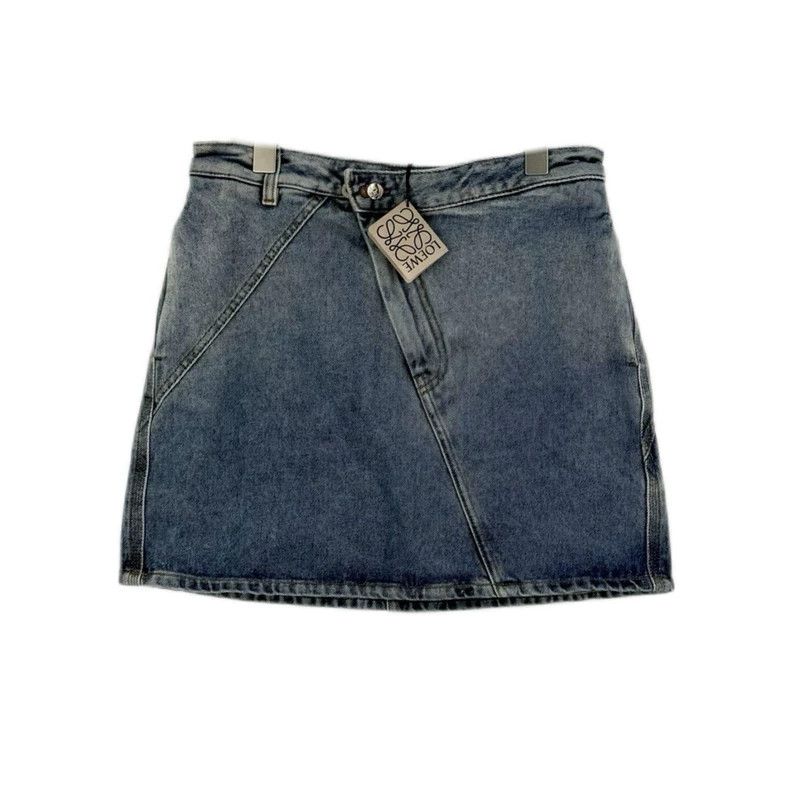 Loewe Loewe Washed blue leather label denim skirt Size 25" / US 0 / IT 36 - 1 Thumbnail