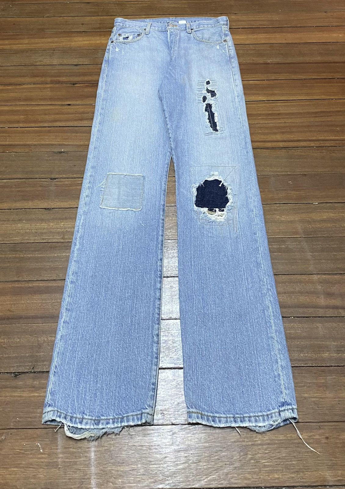 Levi's Rare Design Vintage Brand Levis 501 Patchwork Jeans 2005s Size US 34 / EU 50 - 1 Thumbnail