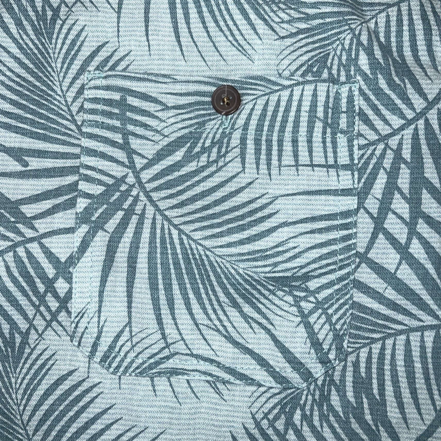 Hang Ten HANG TEN Button-Up Hawaiian Aloha Palm Fronds Shirt Adult Large Green Floral Short Sleeve Mens Size US L / EU 52-54 / 3 - 2 Thumbnail