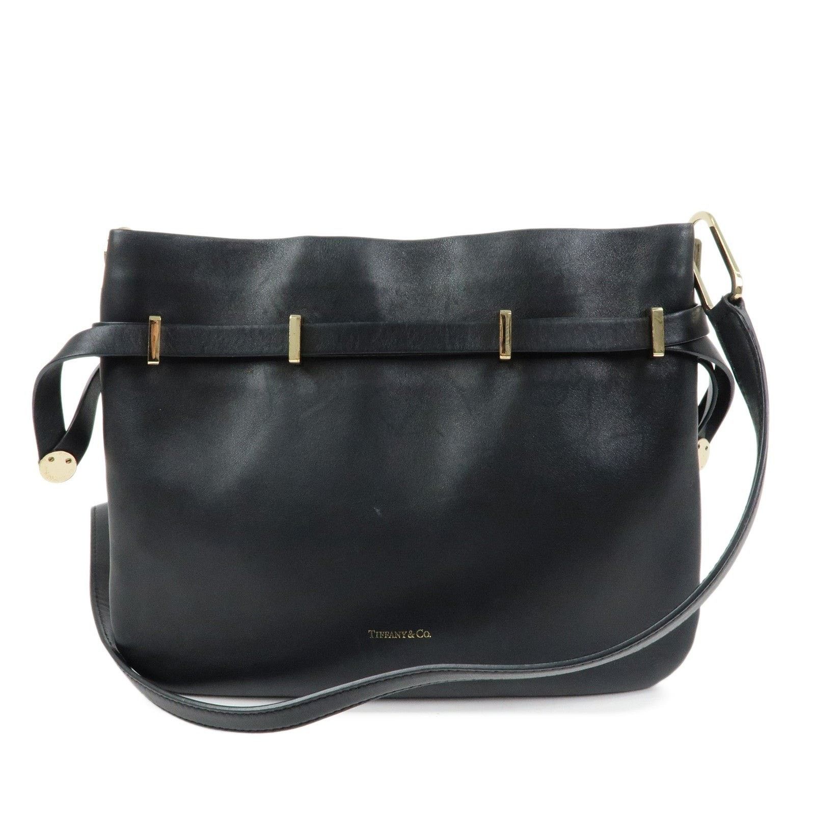 Tiffany & Co. Tiffany & Co. Logo Leather Shoulder Bag Black Size ONE SIZE - 1 Thumbnail
