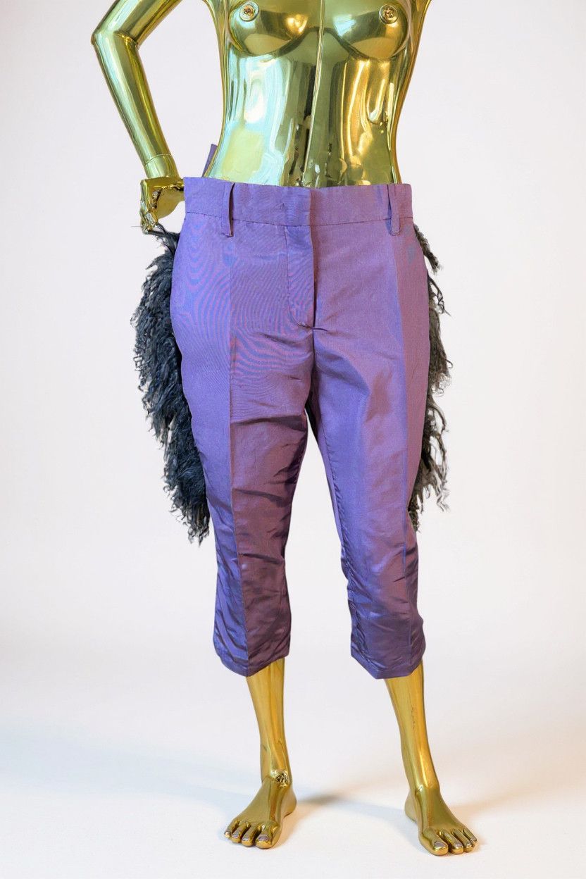 Other Purple pants with Real Mongolian fur Size US 32 / EU 48 - 1 Thumbnail