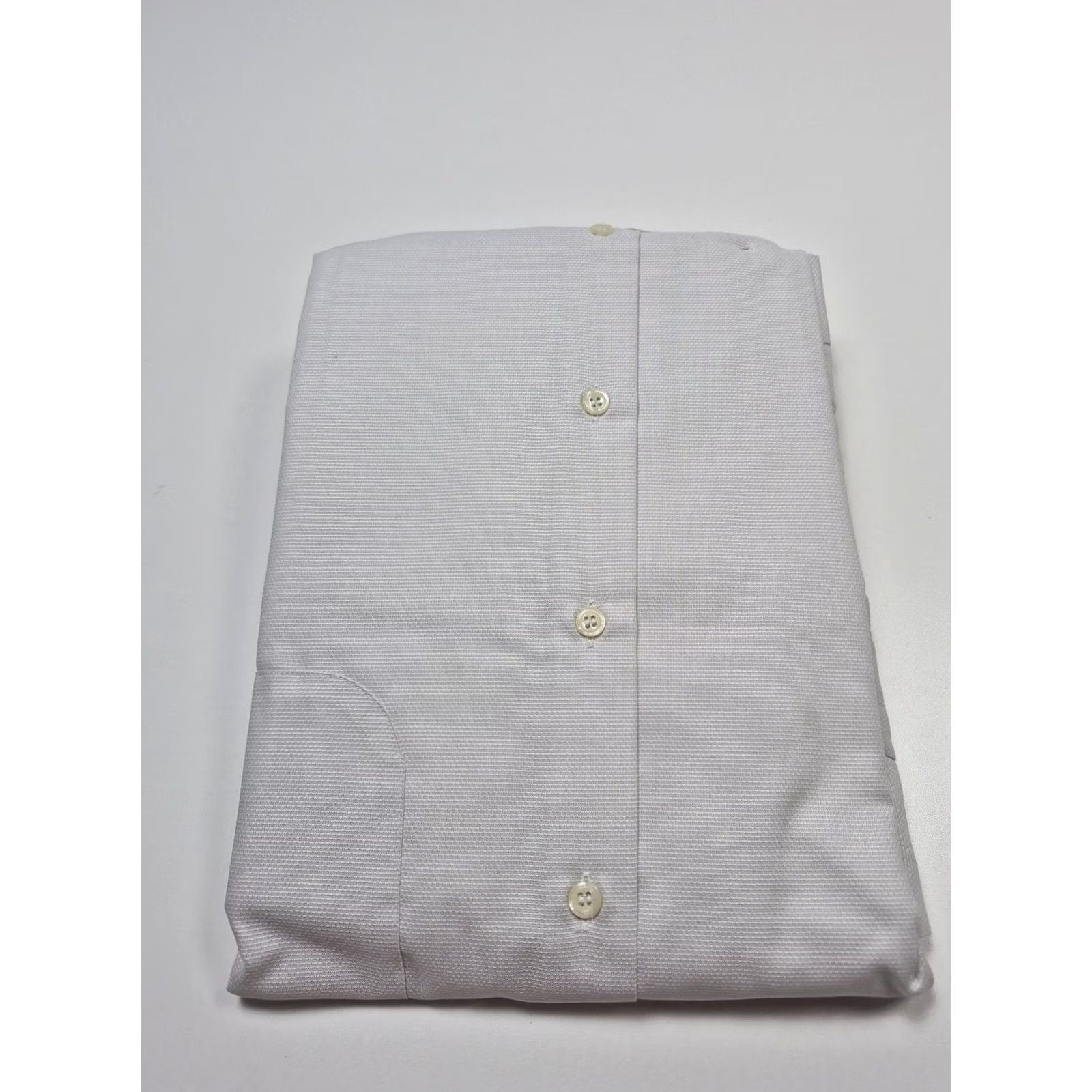 Vintage Lancini Dress Shirt Mens 18 White Solid 100% Cotton Made Italy Long Sleeve Mens Size 48R - 4 Thumbnail